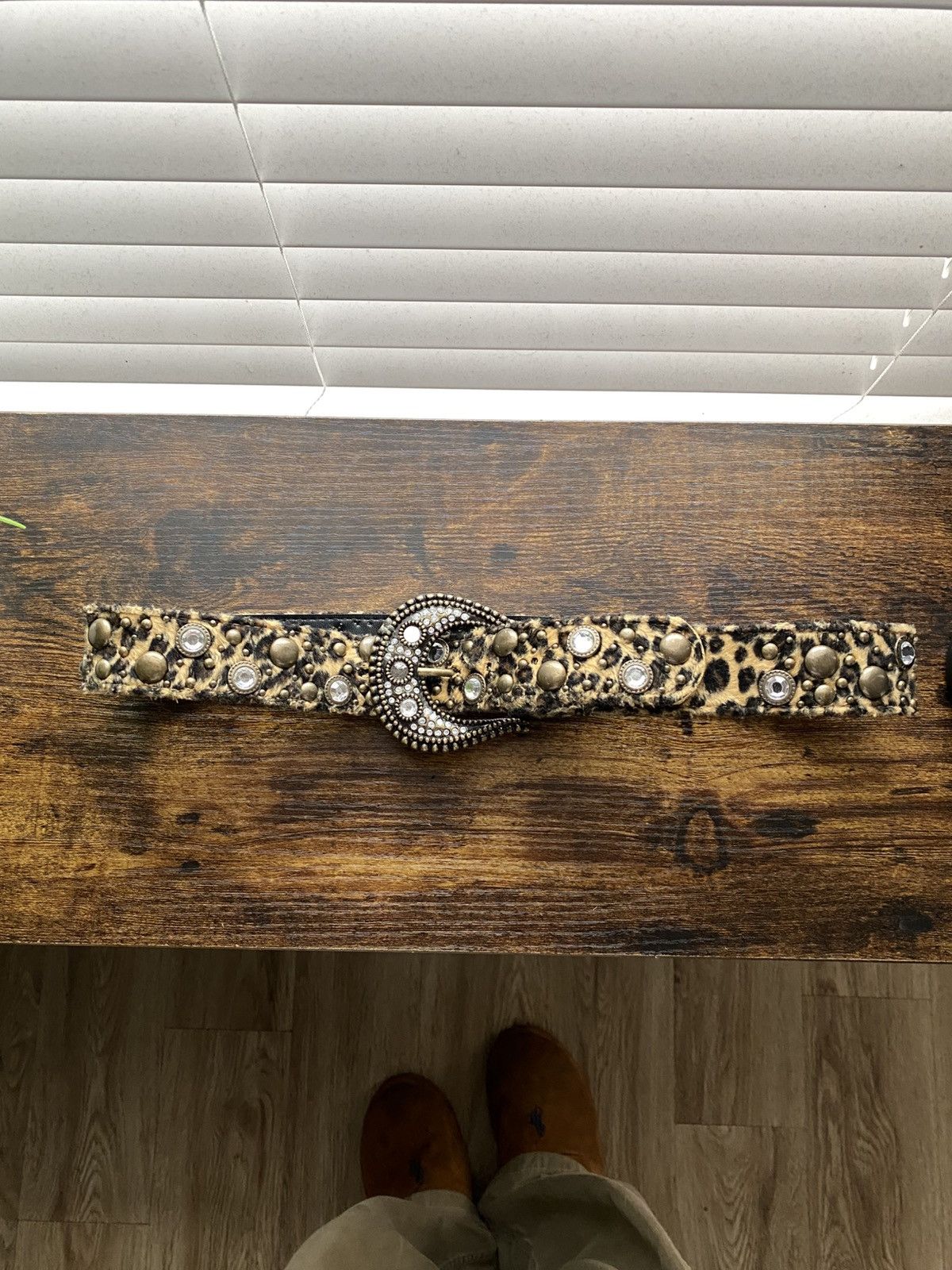 Other Y2K Black Leopard Crystal Studded Belt Size ONE SIZE - 2 Thumbnail