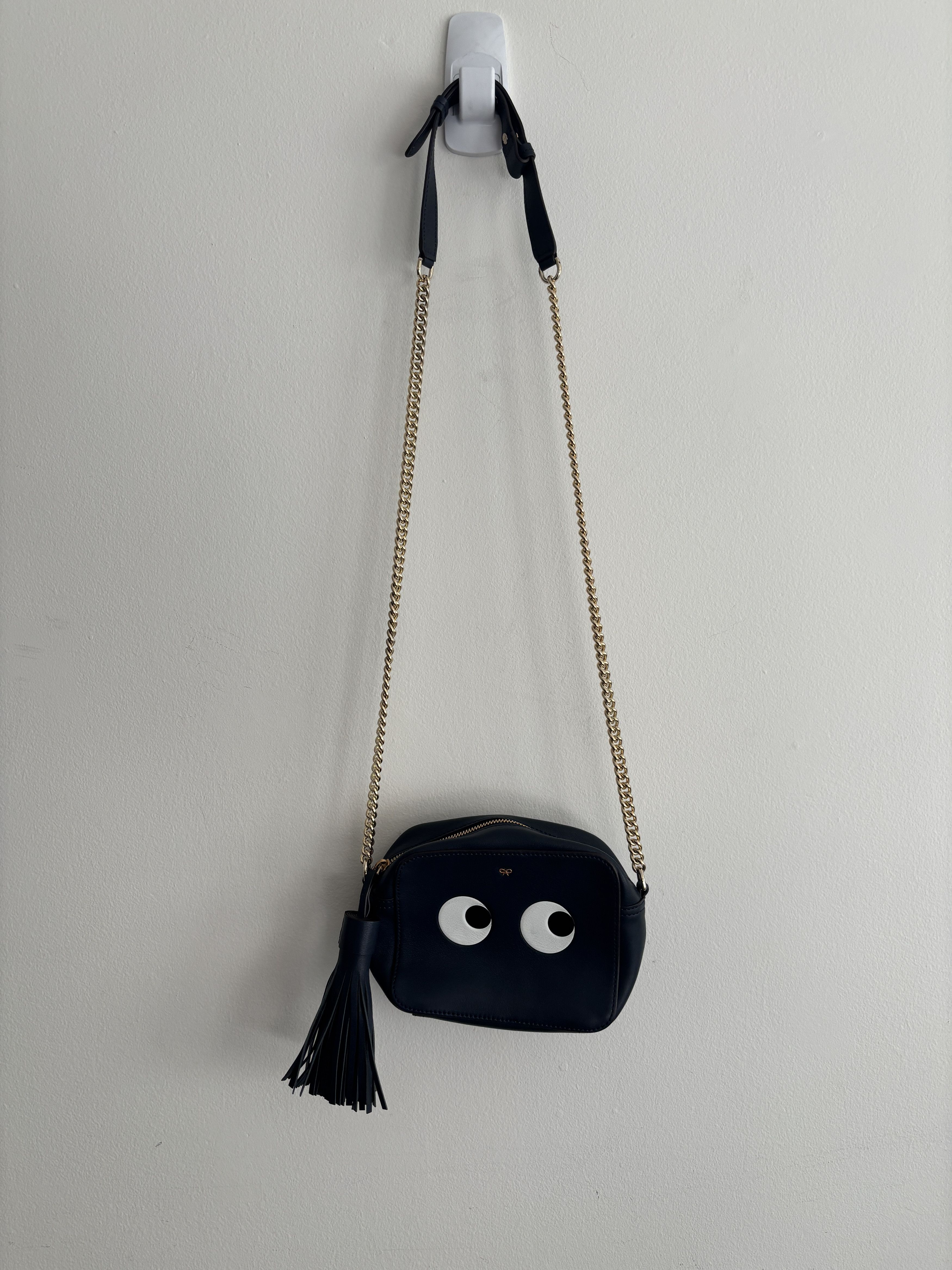 Anya Hindmarch $995 Blue Leather Eyes Crossbody Bag/ Shoulder Strap Purse Size ONE SIZE - 2 Thumbnail