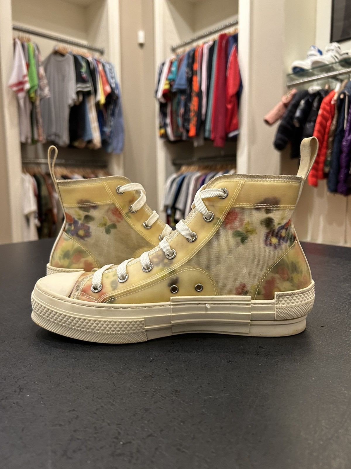 Dior Dior B23 Floral High Top Sneakers Size US 5 / EU 37 - 3 Thumbnail