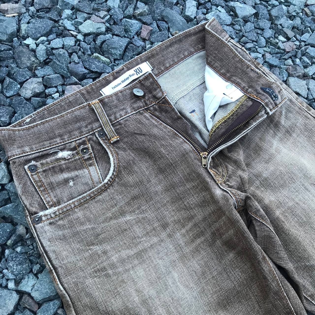 Edwin VINTAGE EDWIN EXCLUSIVE Faded Brown Distressed jean W29x32 Size US 29 - 5 Thumbnail