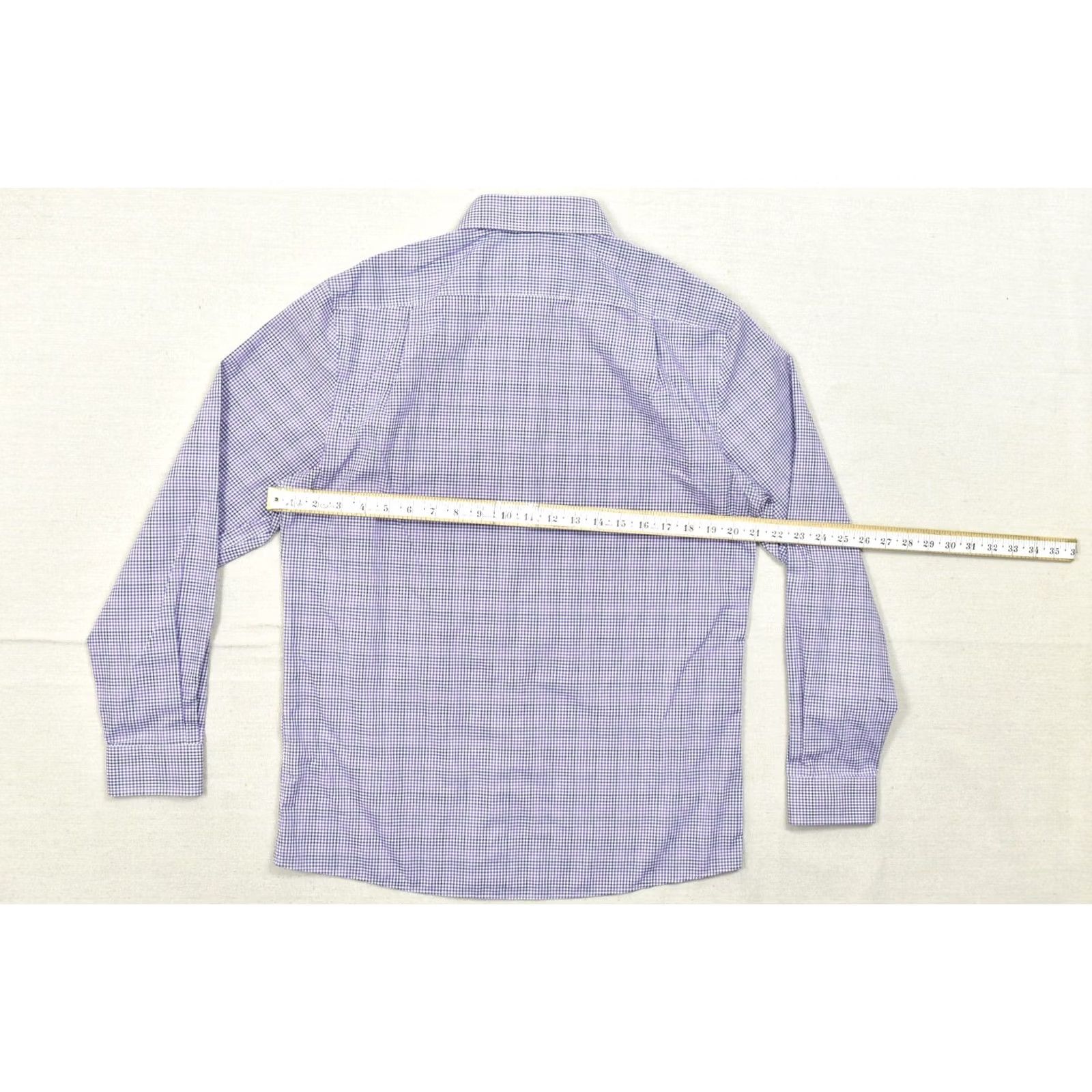 Tommy Hilfiger Tommy Hilfiger Men Shirt Slim Purple Gingham Check Non-Iron Button-Down Collared Dress Shirt 15.5 32/33 M Size Regular Womens? Size 40R - 2 Thumbnail
