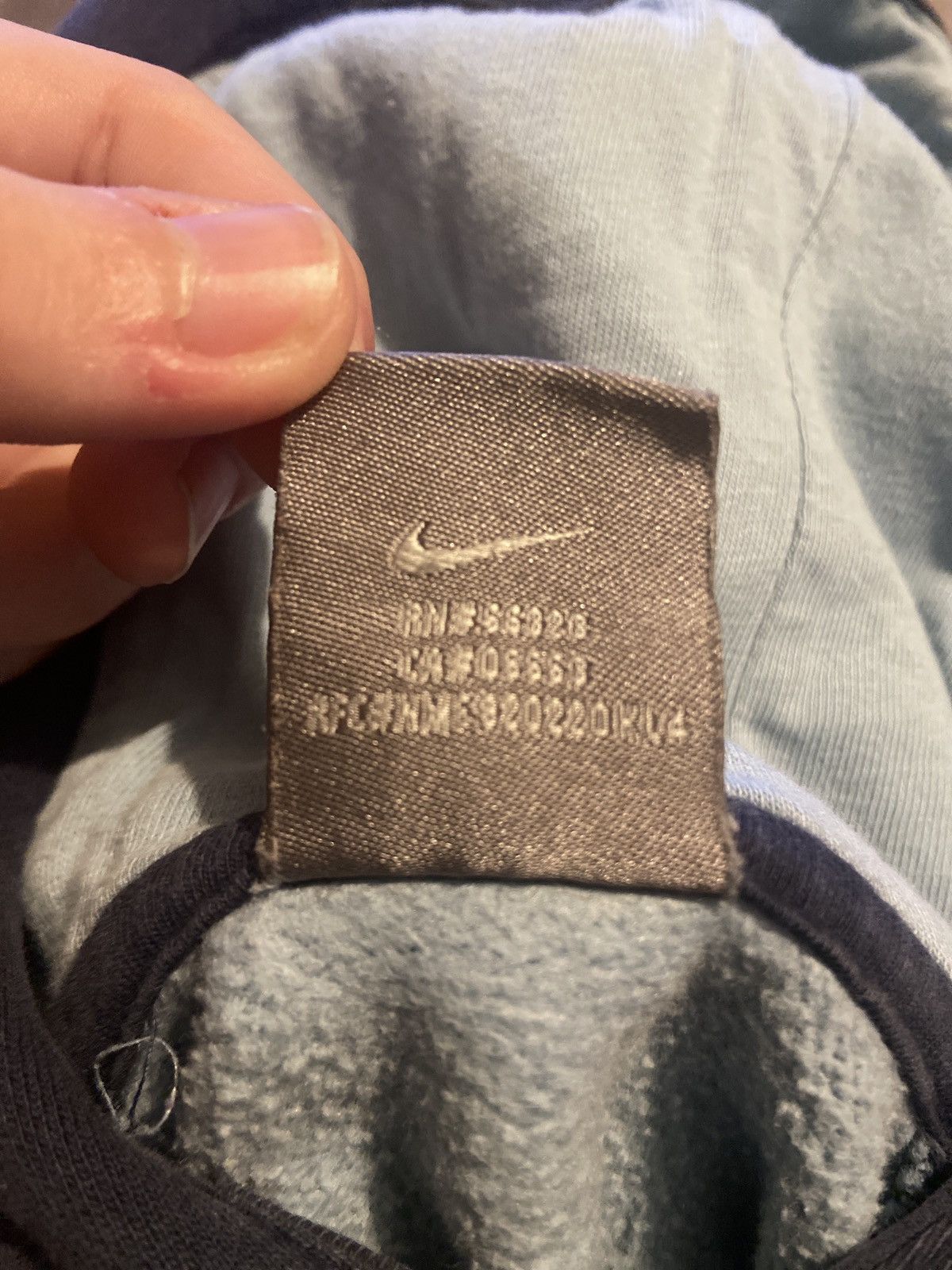 Nike × Vintage vintage nike spellout baby blue hoodie Size US S / EU 44-46 / 1 - 6 Thumbnail