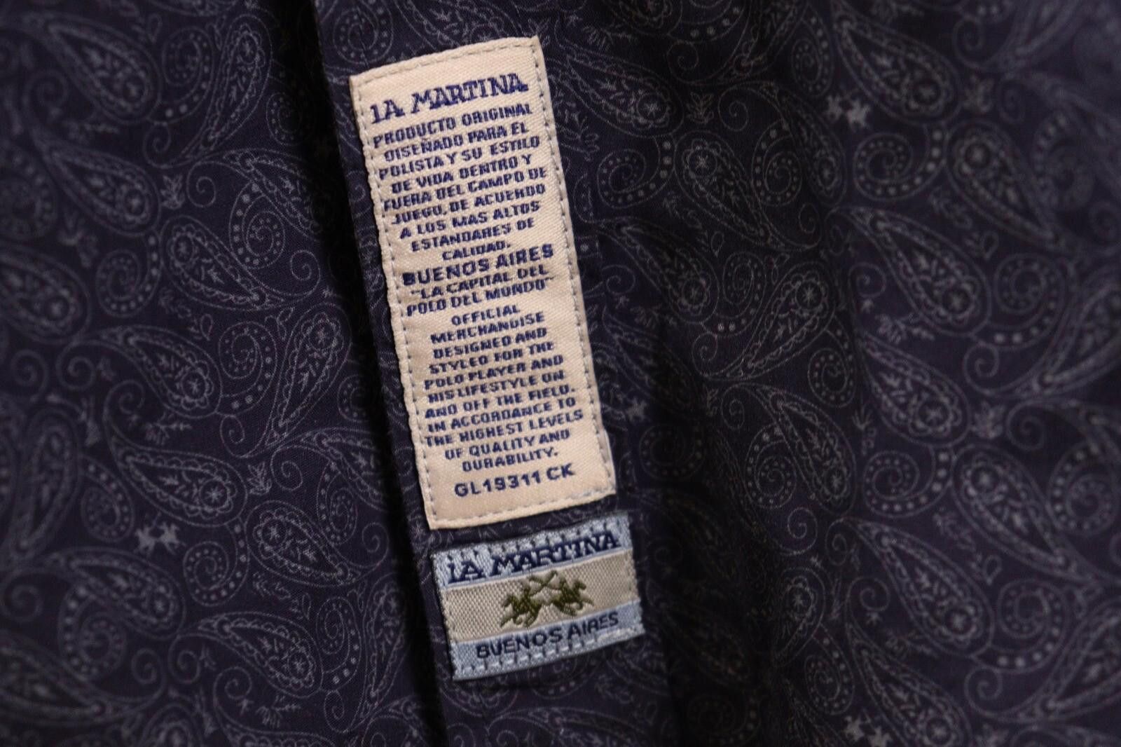 La Martina La Martina Slim Fit Blue Jacquard Paisley Shirt Size 3XL Size US XXL / EU 58 / 5 - 5 Thumbnail