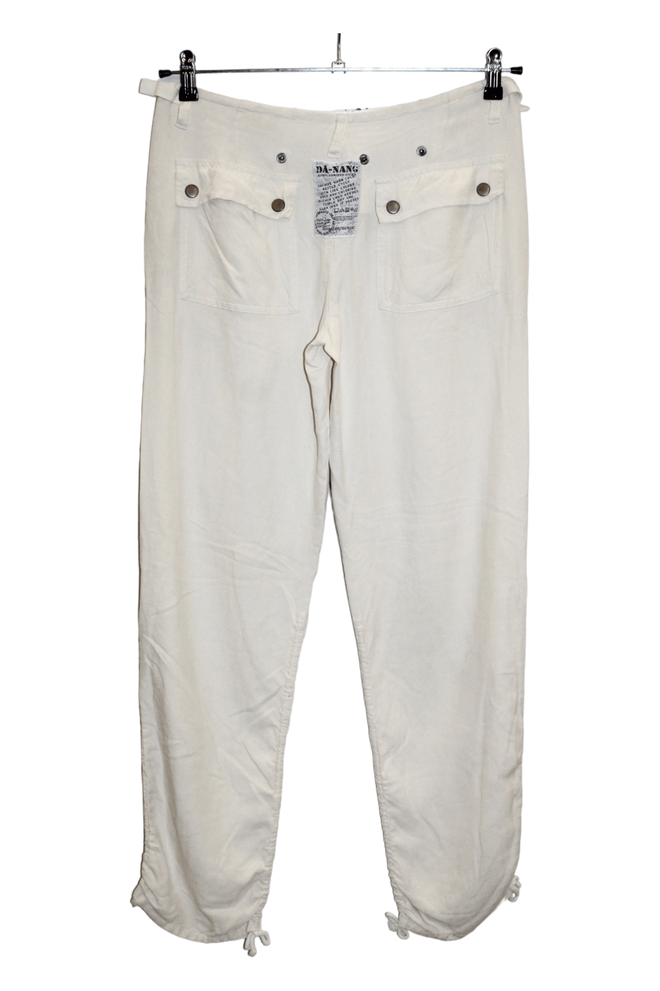 Japanese Brand Y2K🔥DA-NANG Surplus Indo Chine Cream Silk Cargo Pants Size US 30 / EU 46 - 2 Thumbnail
