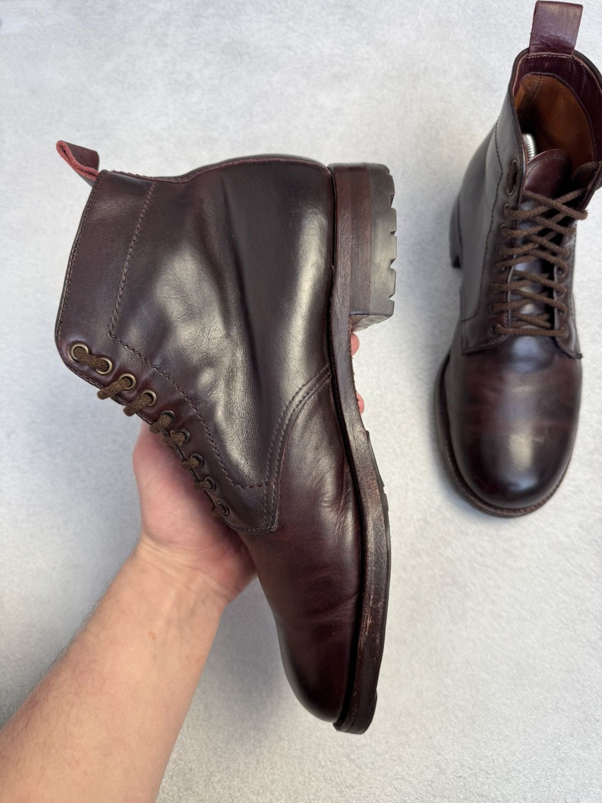 Alden RRP€1100 Alden Service Boot Shell Cordovan burgundy Leather Size US 8 / EU 41 - 7 Thumbnail