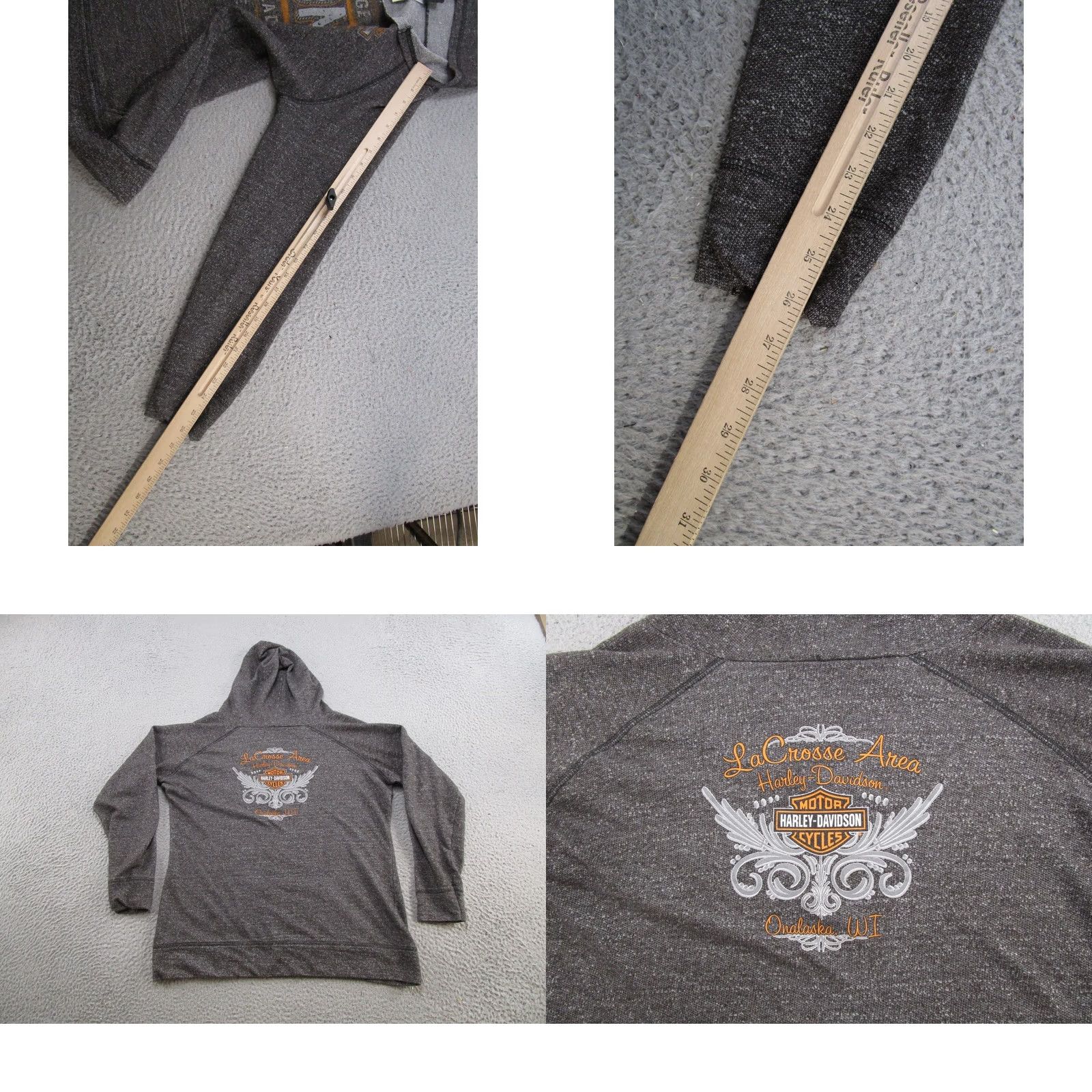 Harley Davidson Harley-Davidson Mens? Womens? No, Women Harley-Davidson Hooded Pullover Hoodie Sweatshirt Gray L Motorcycle Biker V Neck Logo Pullover Sweatshirt Size L / US 10 / IT 46 - 8 Thumbnail