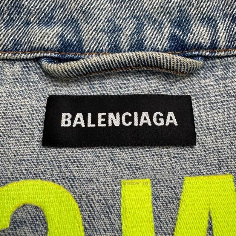 Balenciaga Balenciaga Fluorescent embroidery letter denim jacket Size US S / EU 44-46 / 1 - 2 Thumbnail