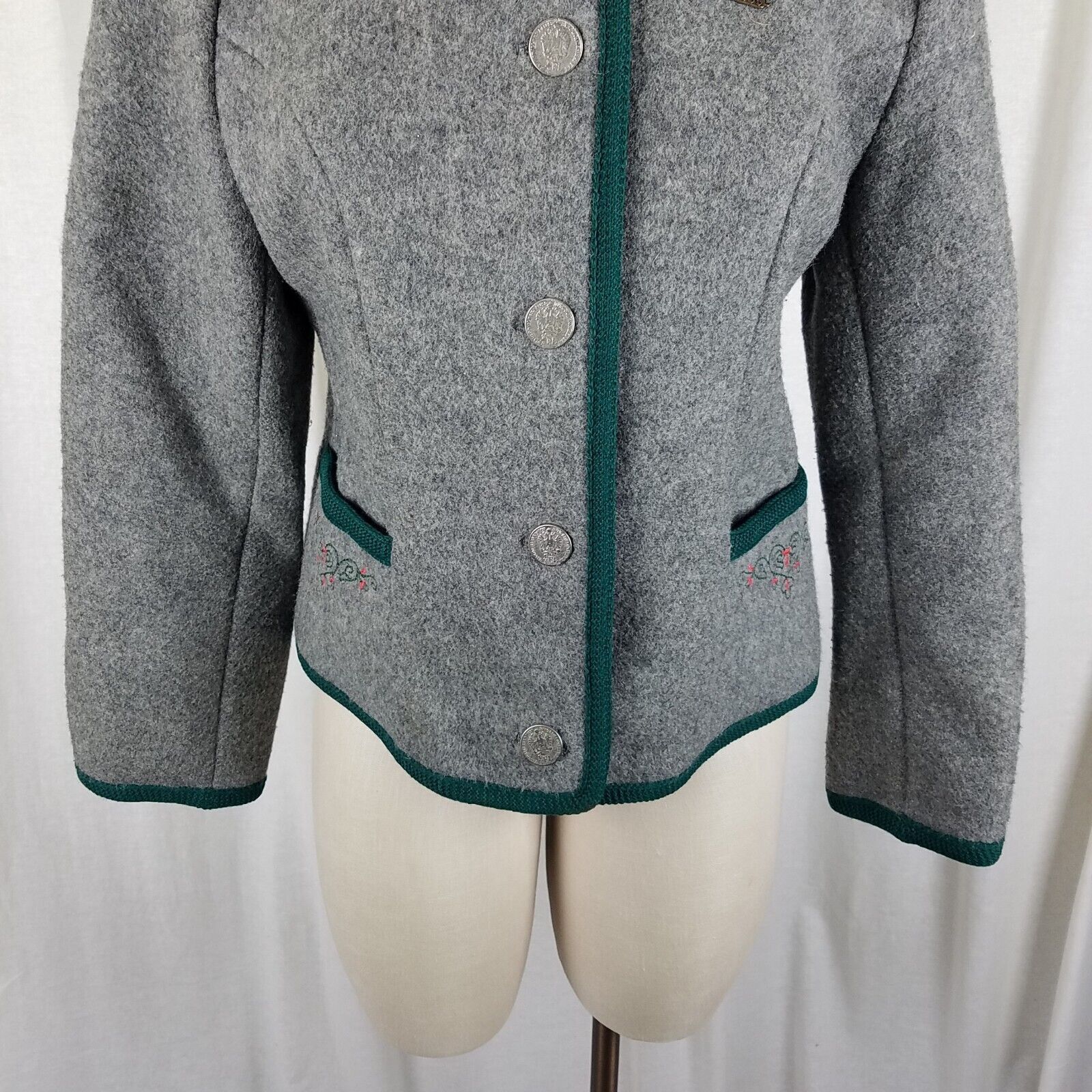 Vintage Vtg Boos Austria Nordic Felted Boiled Wool Sweater Jacket 42 Size M / US 6-8 / IT 42-44 - 3 Thumbnail