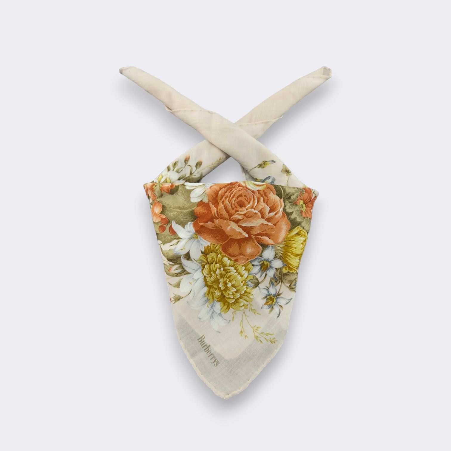 Burberry Vintage Burberrys Romantic Rose Floral Cotton Handkerchief Size ONE SIZE - 1 Thumbnail
