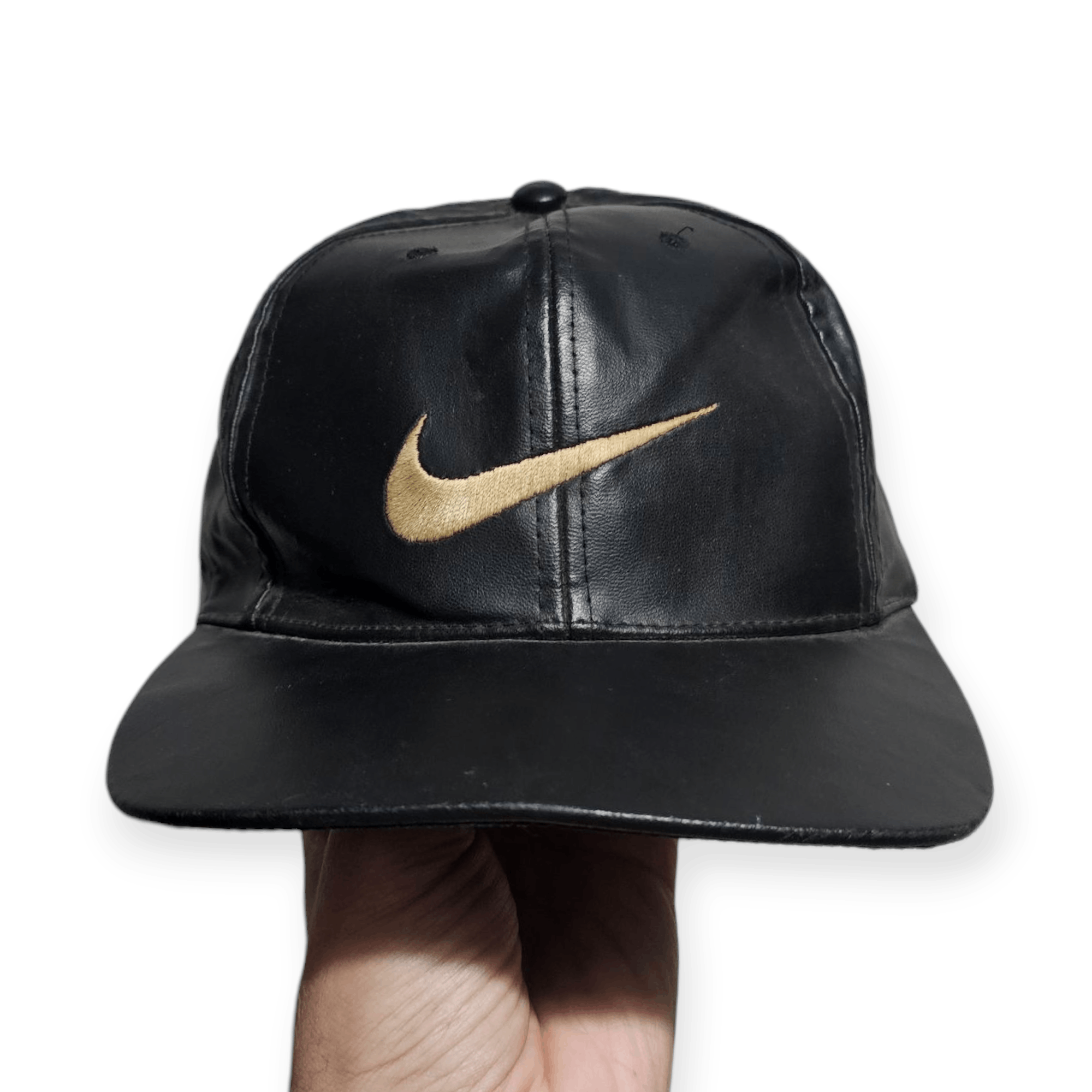 Nike Nike Vintage Big Logo Leather Hat Size ONE SIZE - 1 Thumbnail