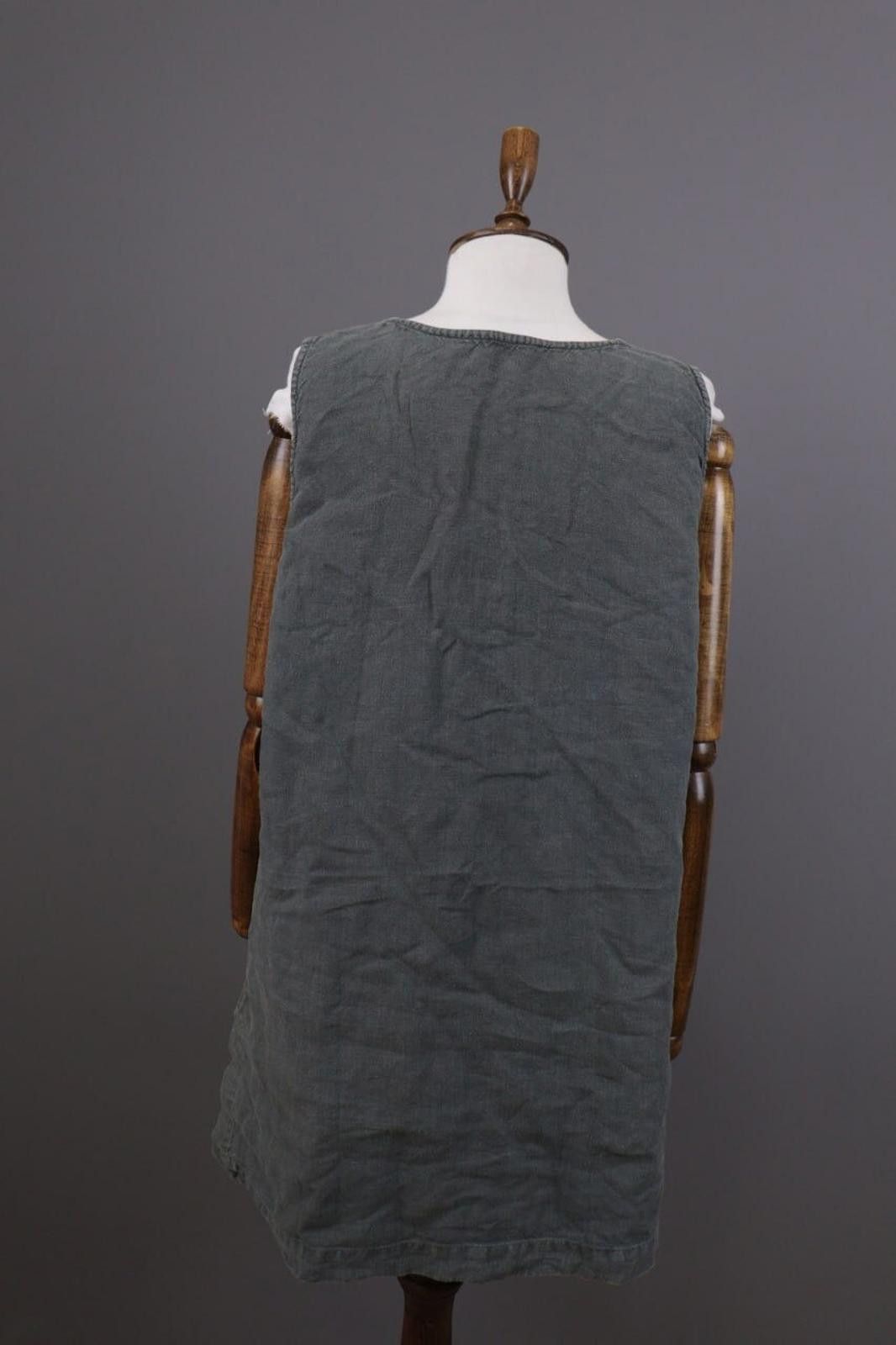 Oscar De La Renta Oska Gray Linen Relaxed Lagenlook Tunic Dress Size 4 Size S / US 4 / IT 40 - 6 Thumbnail