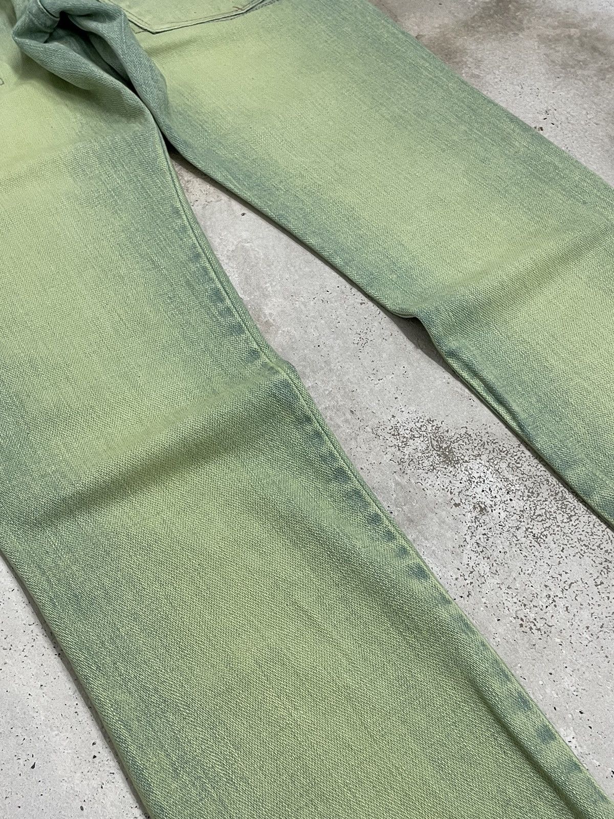 Designer × Marithe + Francois Girbaud Girbaud Green Rust Crazy Wash Flare Denim Size US 28 / EU 44 - 19 Thumbnail