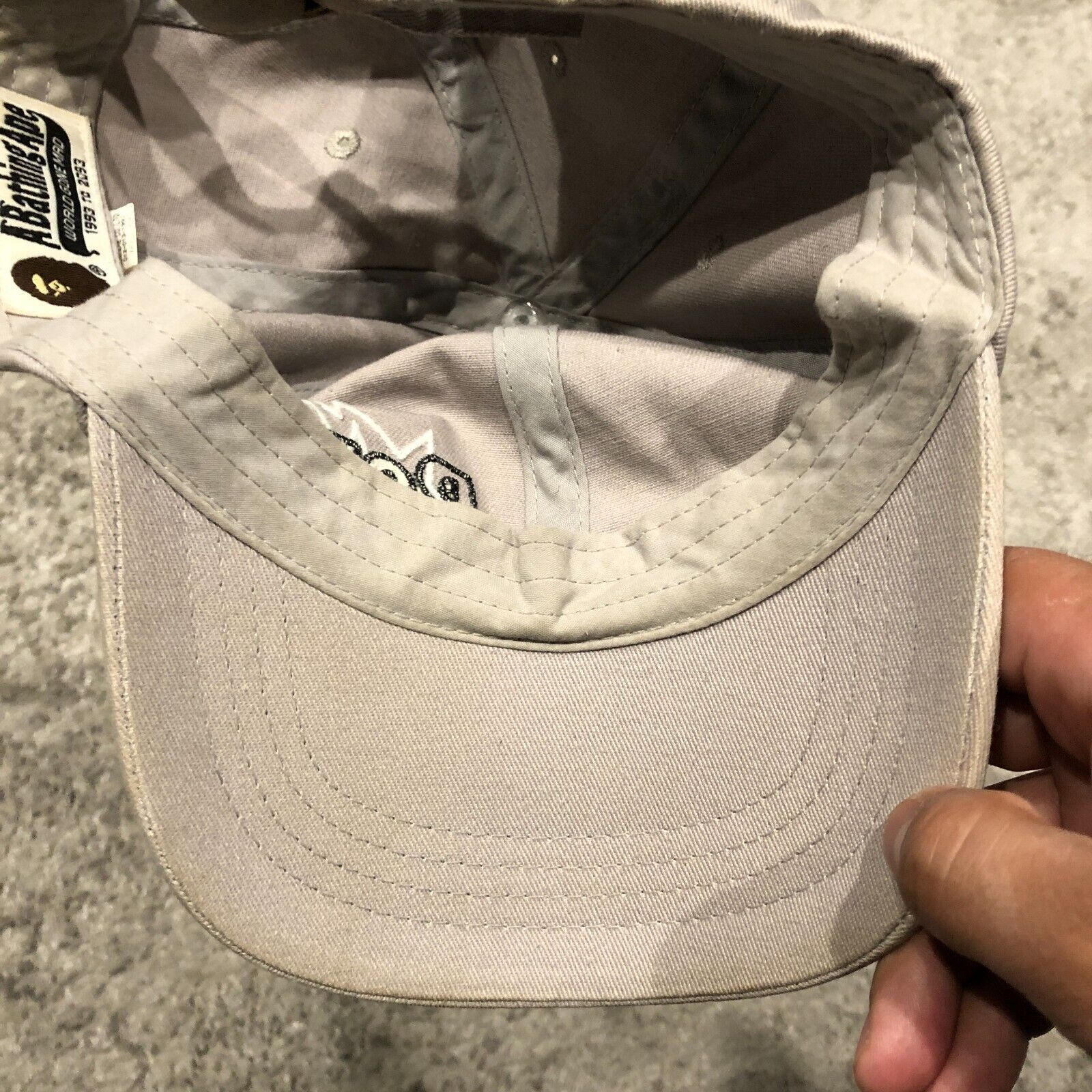 Bape 2022 Bape A Bathing Ape Light Gray Cotton Baseball Cap Hat Size ONE SIZE - 6 Thumbnail