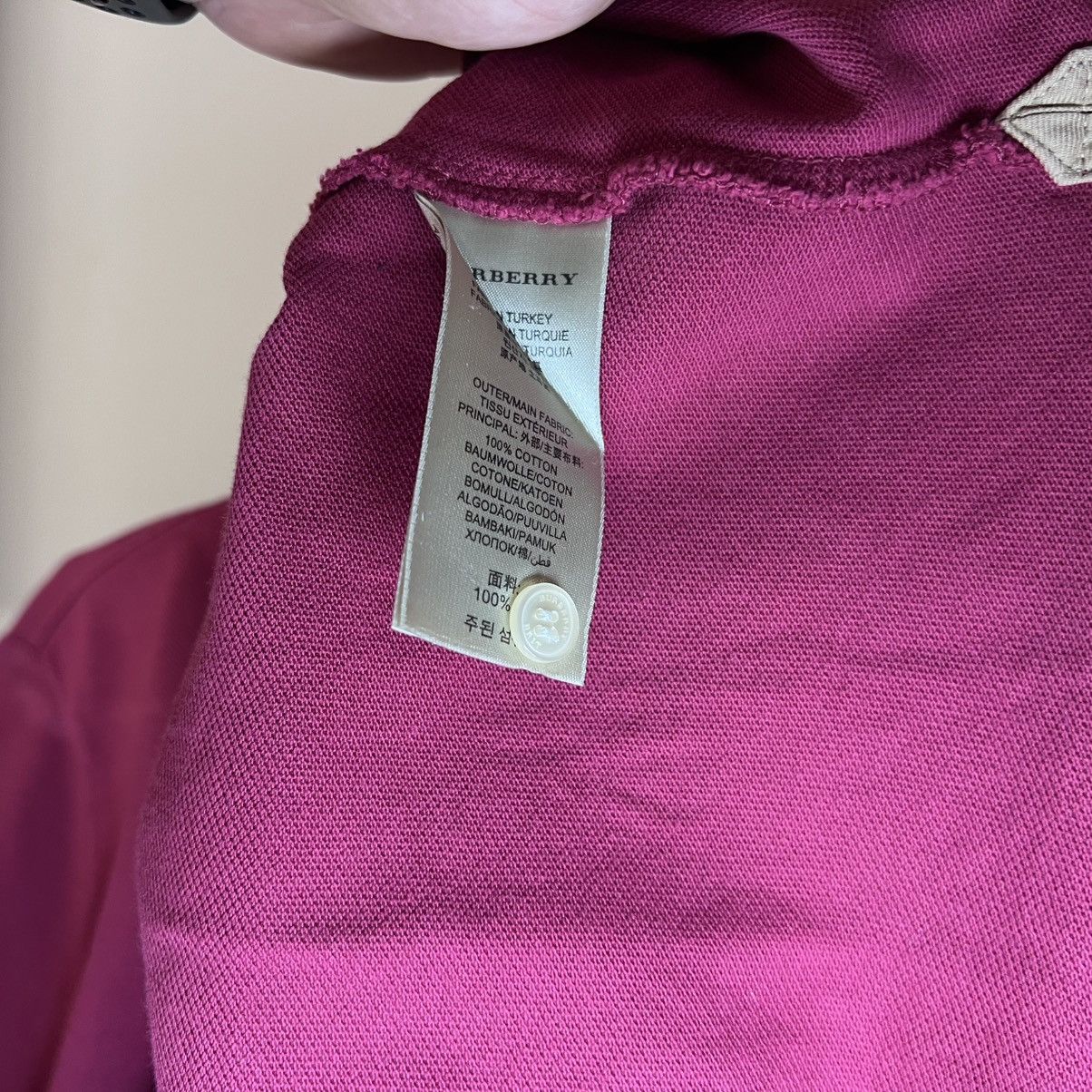 Burberry BURBERRY BRIT POLO MAGENTA- LARGE- PREOWNED Size US L / EU 52-54 / 3 - 8 Thumbnail