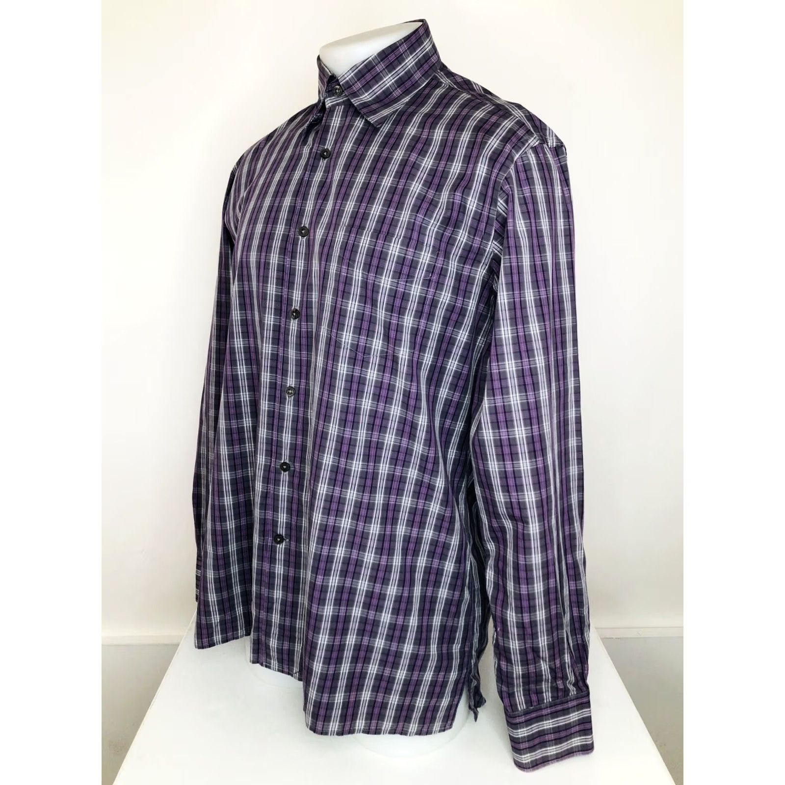 Canali CANALI Shirt Plaid Multicolor Mens Lg. Button-Up Long Sleeve Made in Italy Adult Large Size US L / EU 52-54 / 3 - 3 Thumbnail