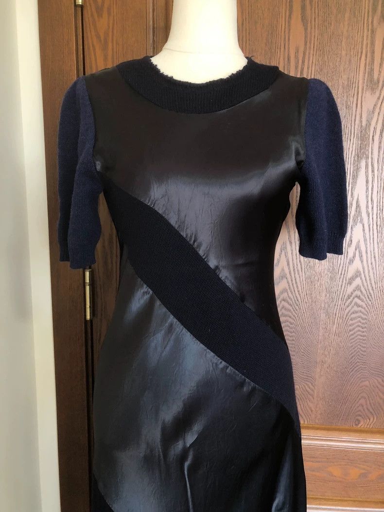 Comme des Garcons Comme Des Garcons Satin paneled dress CDG knit dress Size S / US 4 / IT 40 - 3 Thumbnail