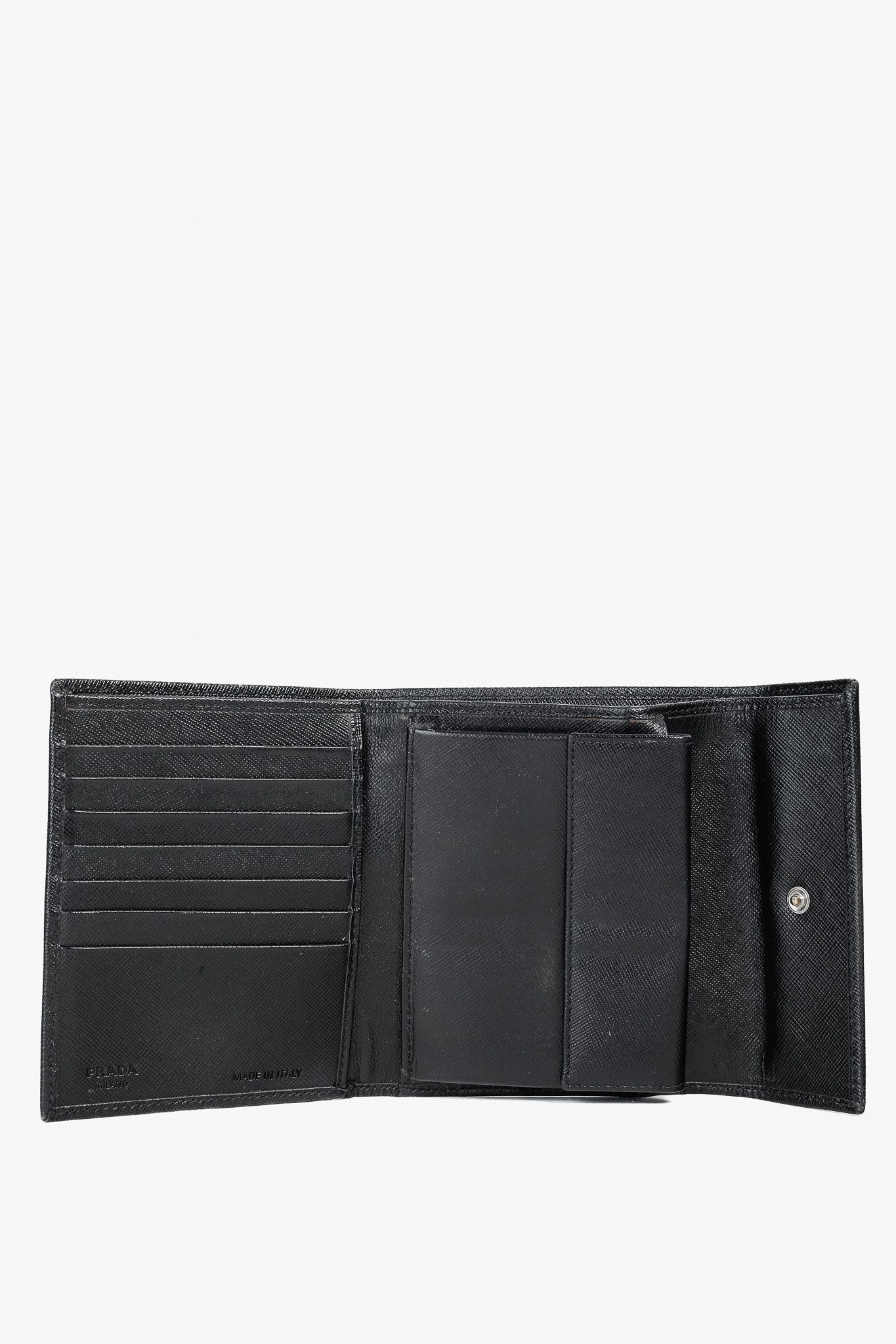 Prada Prada Black Saffiano Compact Trifold Wallet Size ONE SIZE - 8 Thumbnail