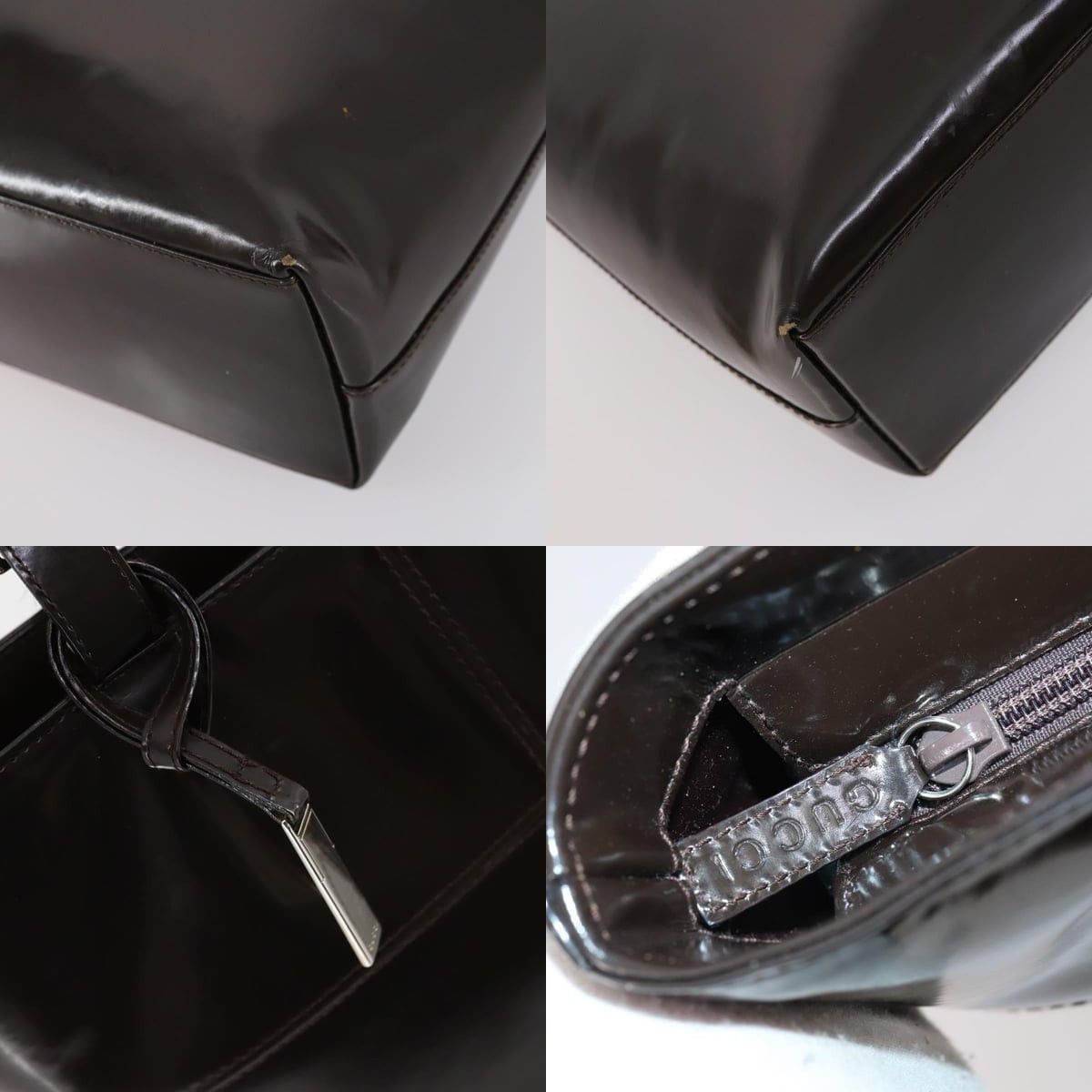 Gucci GUCCI Hand Bag Patent Leather Brown Size ONE SIZE - 11 Thumbnail