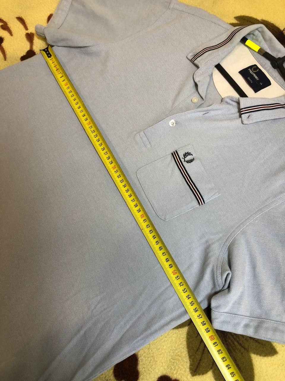 Fred Perry Fred Perry Slim Fit Blue Polo Shirt Ribbon Pocket Mod Size US XXL / EU 58 / 5 - 10 Thumbnail