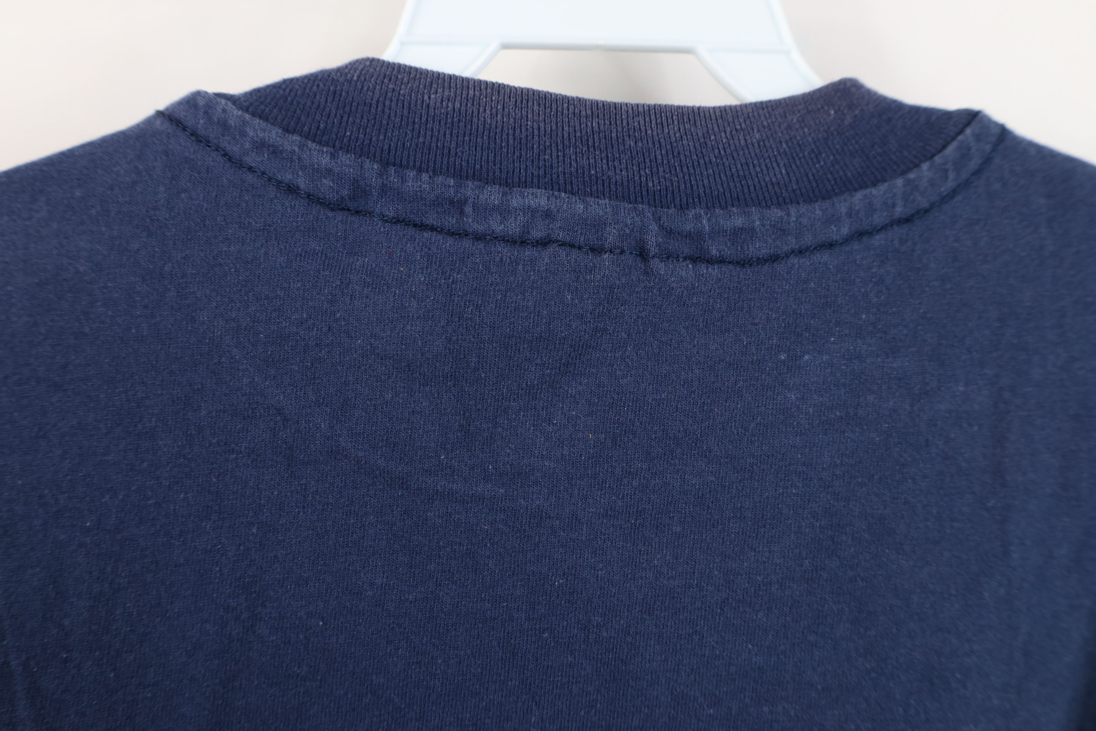 Hanes Vintage 90s Hanes Heavyweight Cotton T-Shirt Navy Blue USA Size US L / EU 52-54 / 3 - 9 Thumbnail