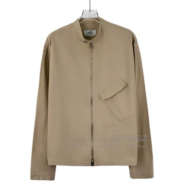 Hermes Hermes size 39 Khaki zipper long-sleeved shirt-style jacket Size XS / US 0-2 / IT 36-38 - 1 Thumbnail