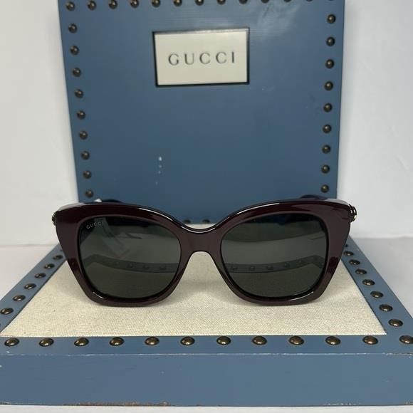 Gucci New Authentic- Gucci Sunglasses Women's GG0921S 004 Brown /G Size ONE SIZE - 7 Thumbnail