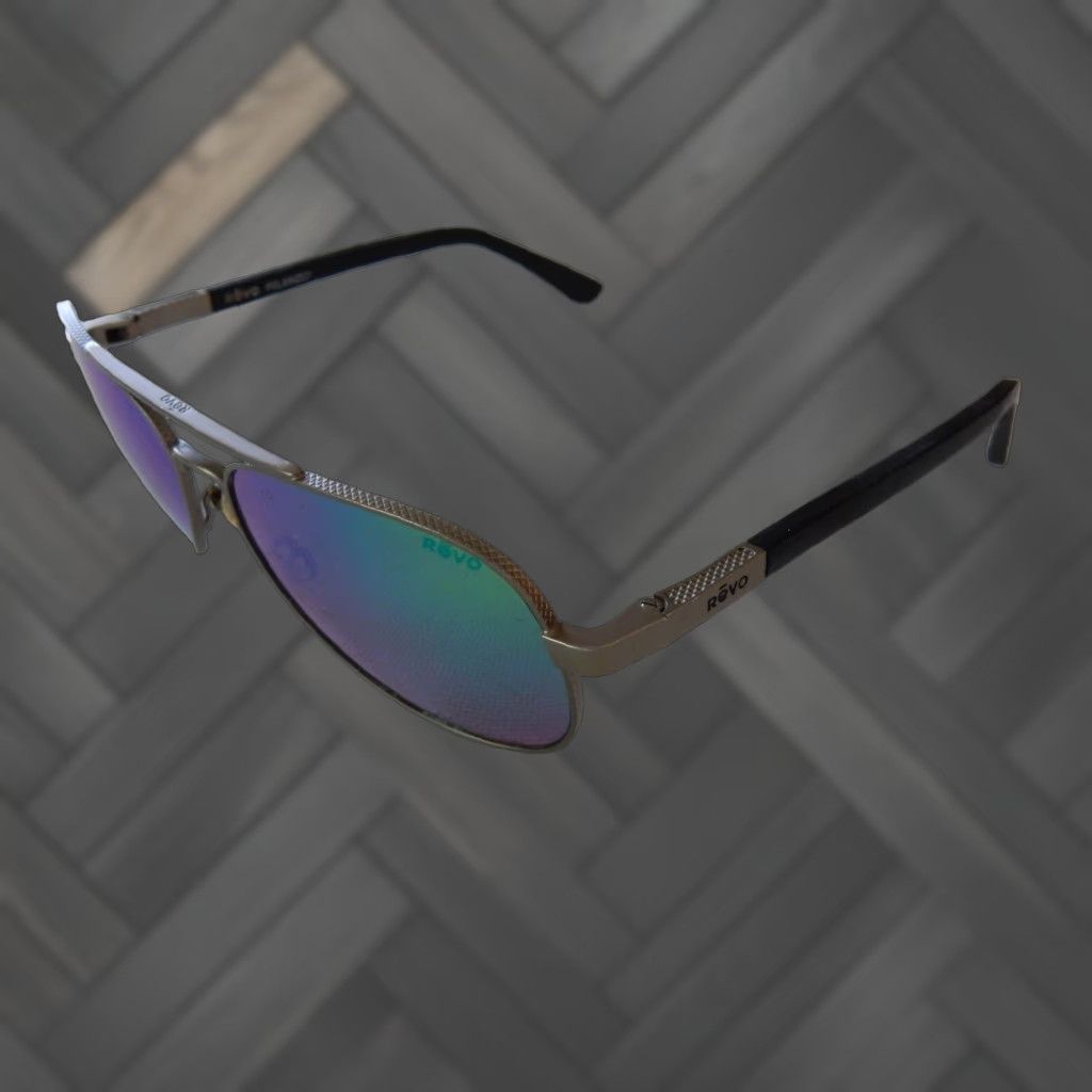 Vintage VINTAGE REVO Polarized Aviator Sunglasses Men 58x16 Silver-Black 140mm Size ONE SIZE - 1 Thumbnail