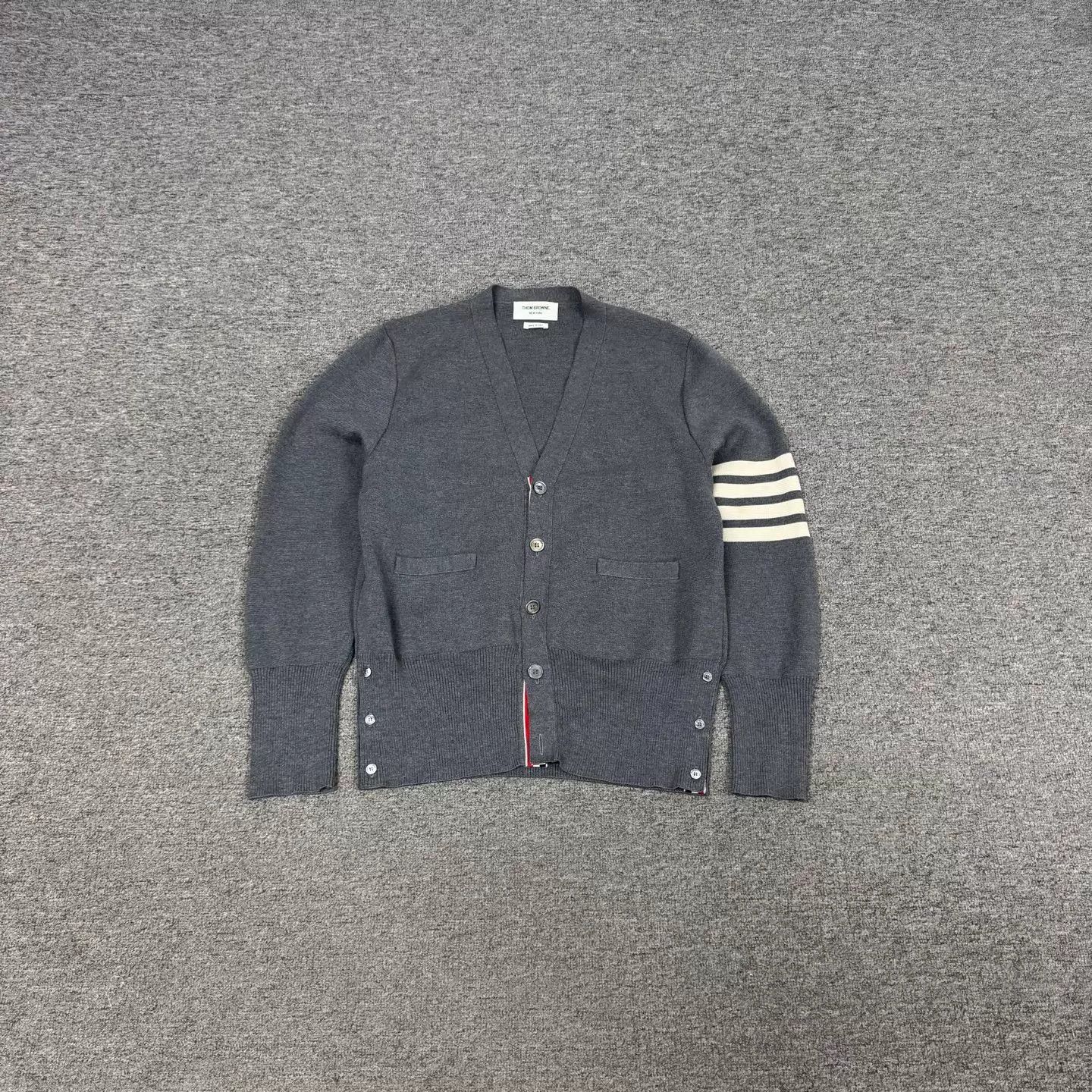 The North Face TB gray 4-stripe wool knit female cardigan 3 99 new Size L / US 10 / IT 46 - 1 Thumbnail