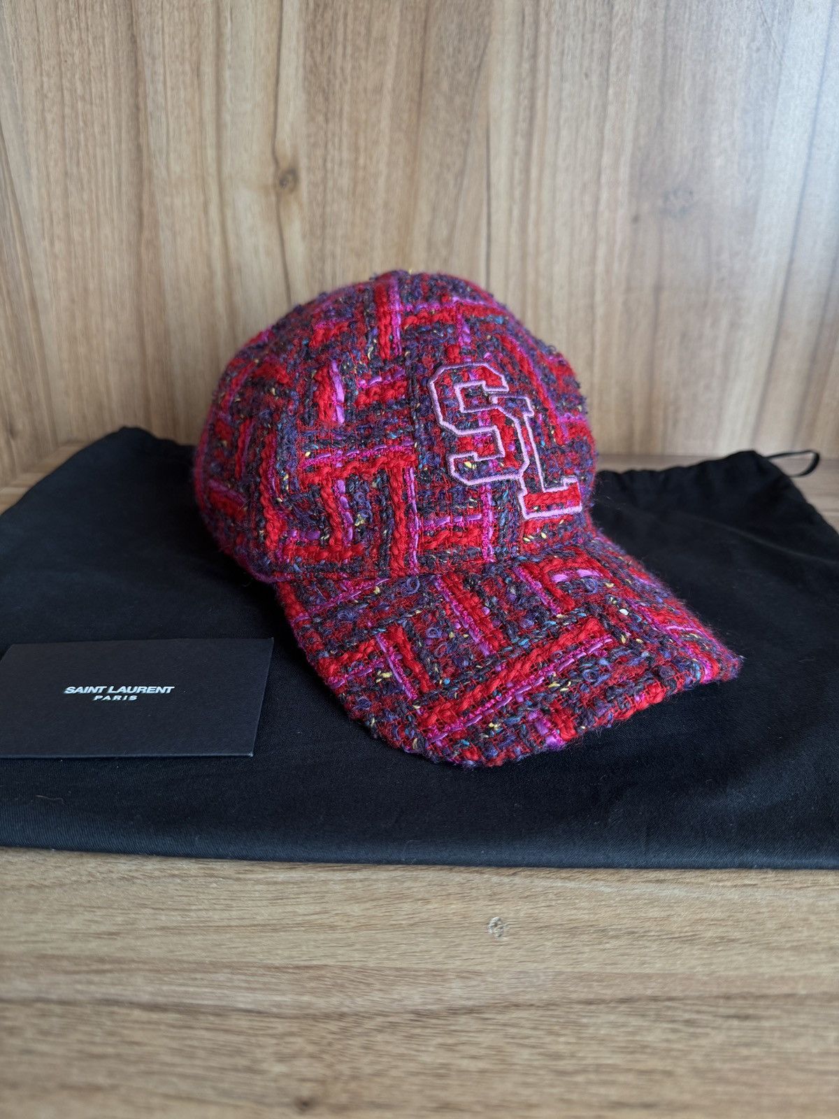 Saint Laurent Paris 🔥🔥 Saint Laurent Paris SL Logo Tweed Cap Size ONE SIZE - 1 Thumbnail