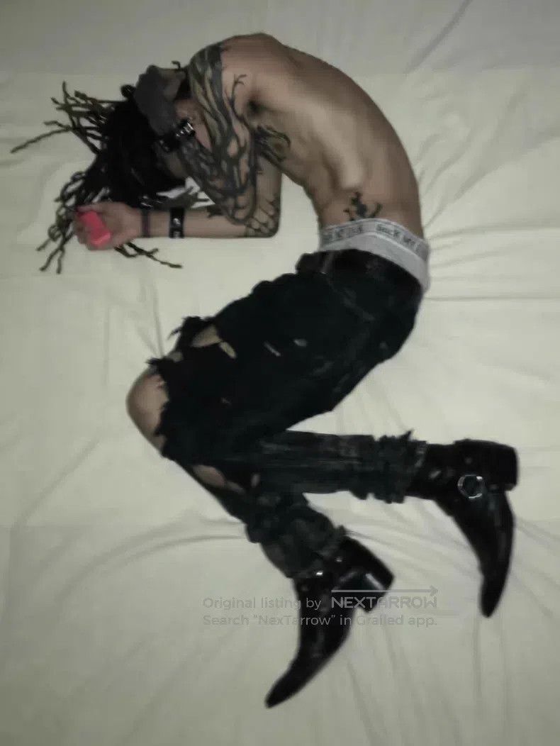 Saint Laurent Paris Saint Laurent Paris Black mud-stained distressed denim jea Size US 29 - 8 Thumbnail