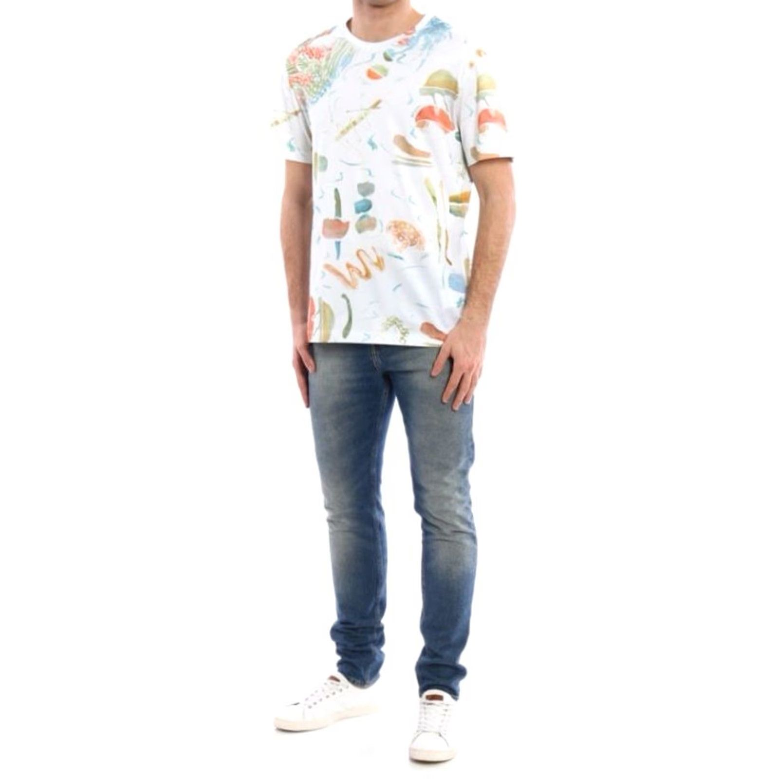 Salvatore Ferragamo Salvatore Ferragamo T-Shirt Abstract Made in Italy XS/S White Mens Shirt Size US XS / EU 42 / 0 - 5 Thumbnail