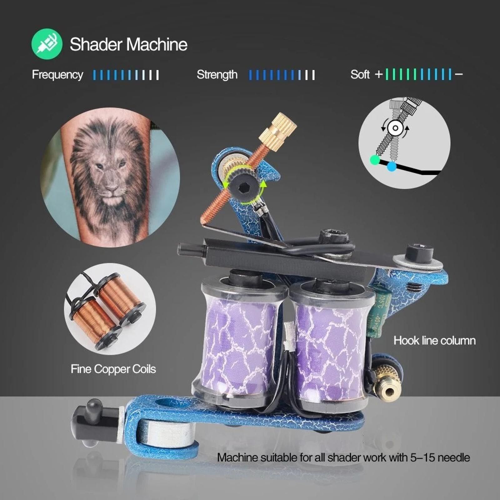 Other Solong Complete Tattoo Kit 4 Pro Machine Guns 336 Piece Set Size ONE SIZE - 5 Thumbnail