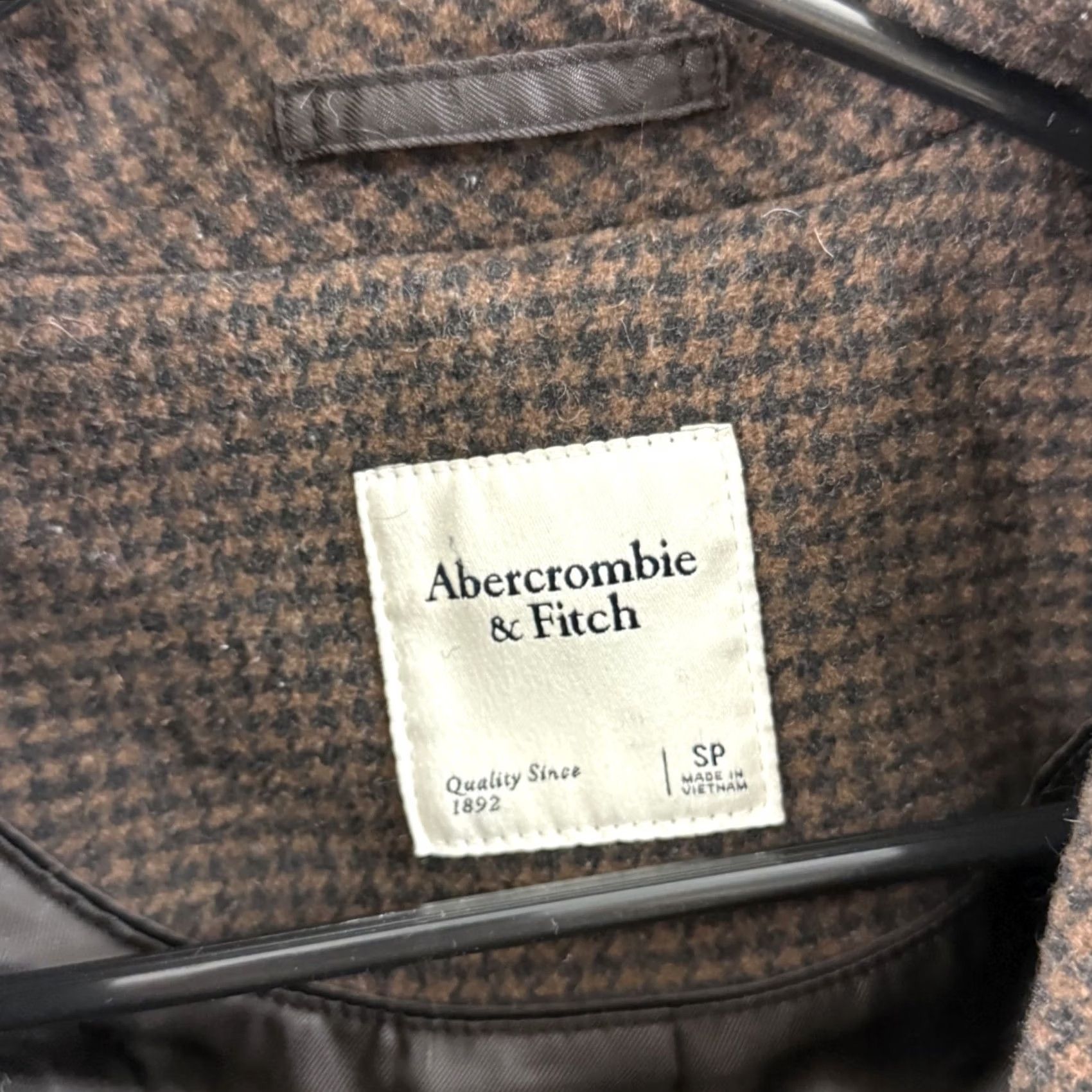 Abercrombie & Fitch VINTAGE Abercrombie & Fitch Coat Womens SP Brown Wool Houndstooth Blazer Jacket Preppy Size S / US 4 / IT 40 - 6 Thumbnail