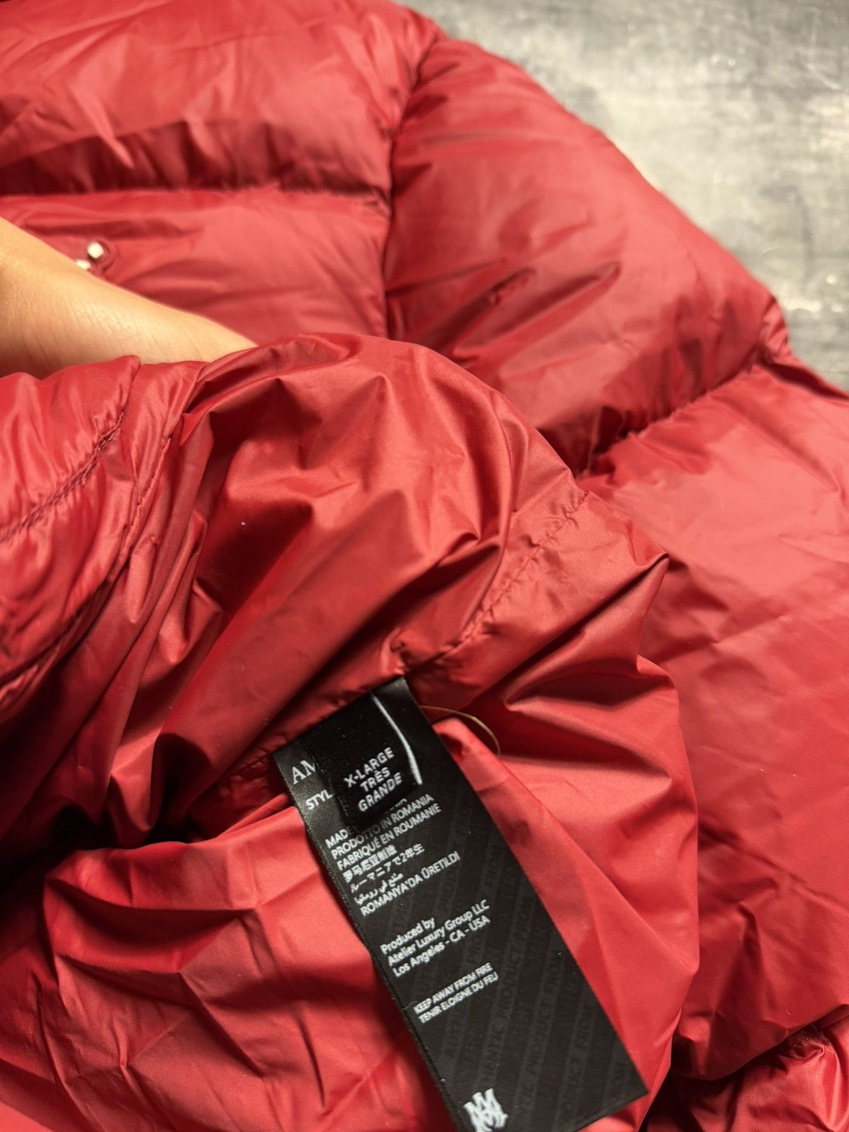 Amiri Amiri Bones Down Puffer Jacket in Deep Red Size US XL / EU 56 / 4 - 11 Thumbnail