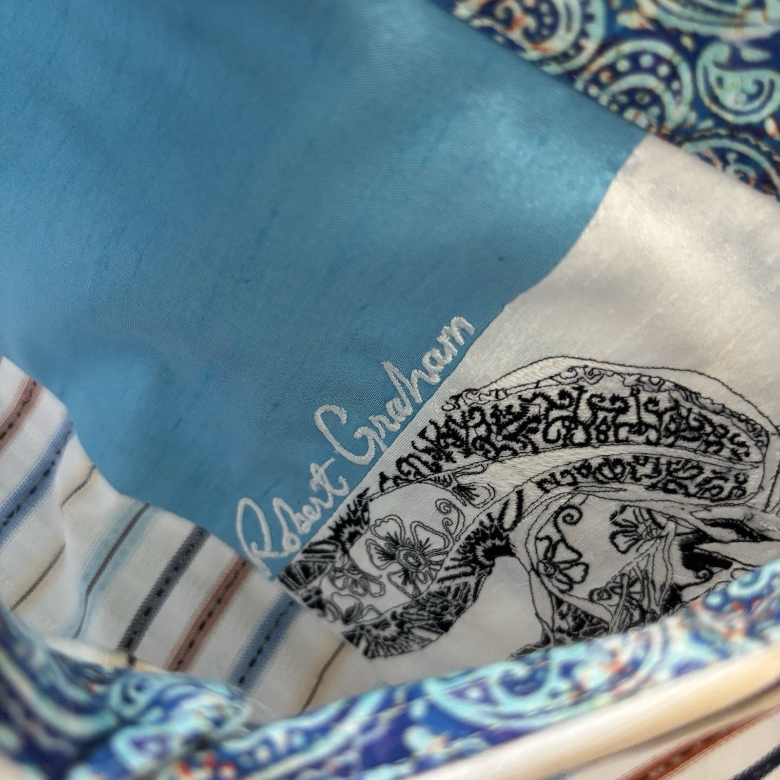 Robert Graham Robert Graham Shirt Blue Paisley Classic Button Up Mens XXL Size US XXL / EU 58 / 5 - 3 Thumbnail