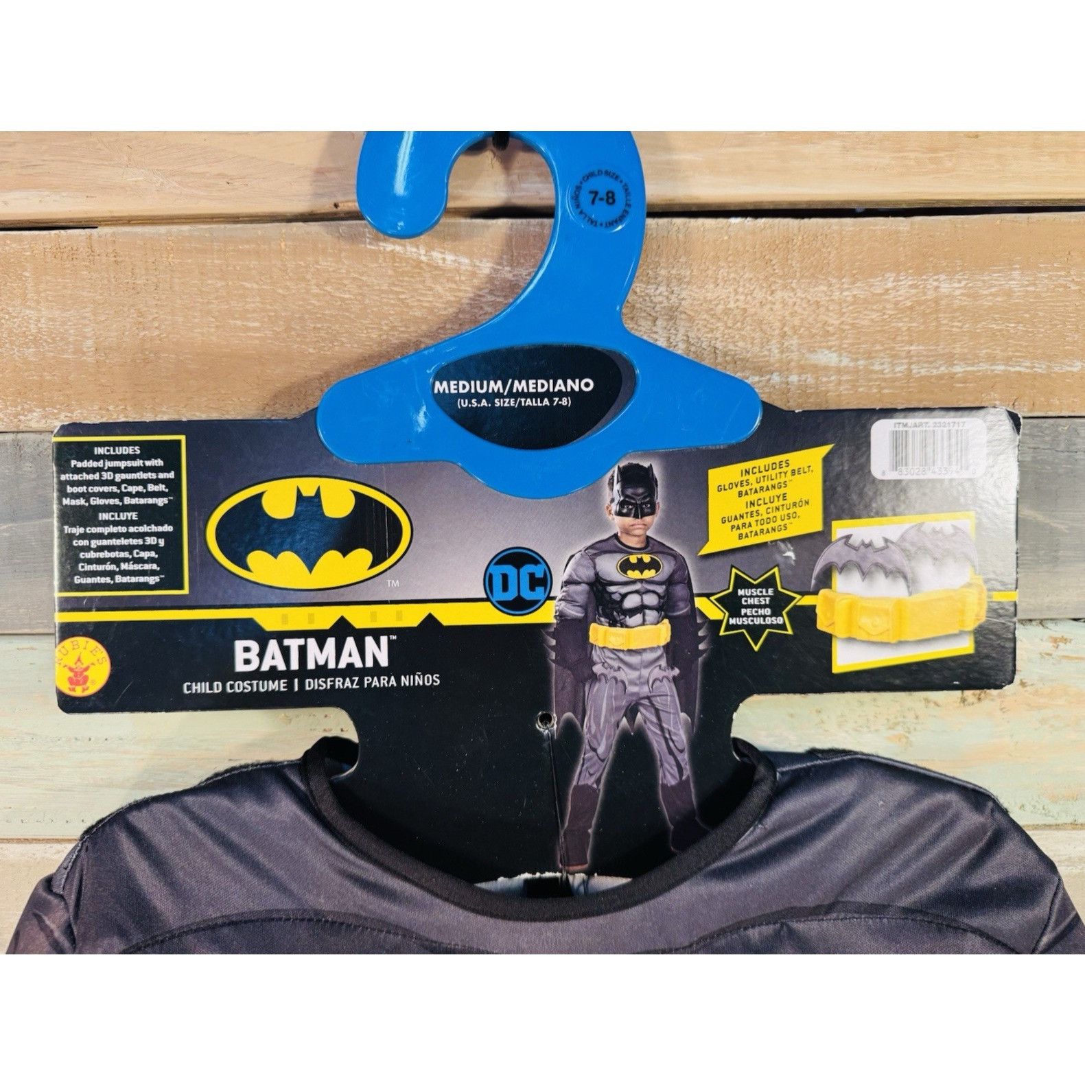 DC DC BATMAN Boys Jumpsuit, Cape, Mask, Boot Tops & Gloves Hall Size ONE SIZE - 3 Thumbnail