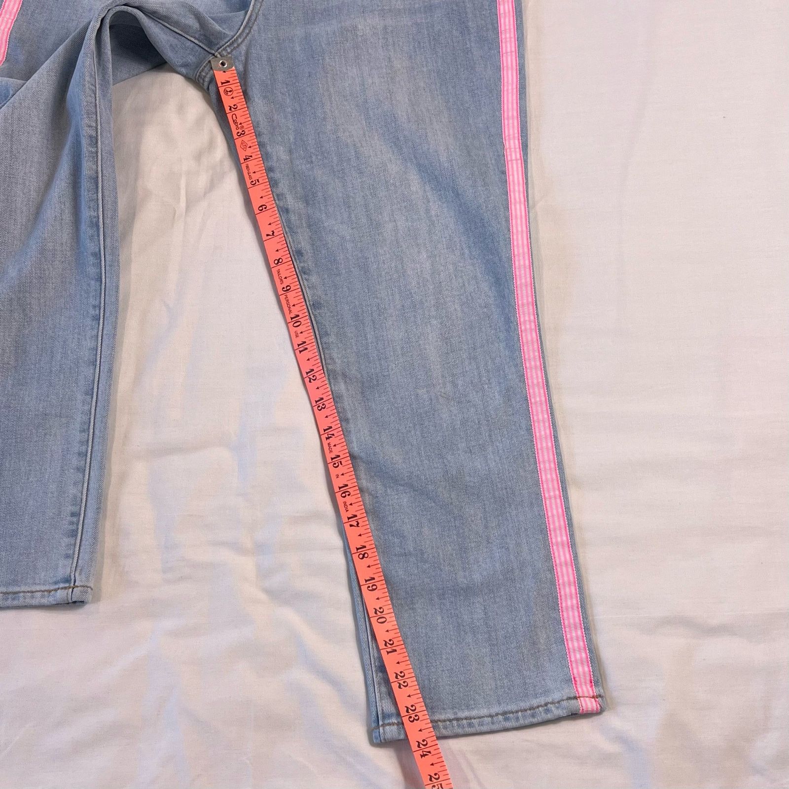 Other Women's 8P Modern Ankle Jean Pink Stripe Light Wash Denim Size 27" / US 4 / IT 40 - 4 Thumbnail