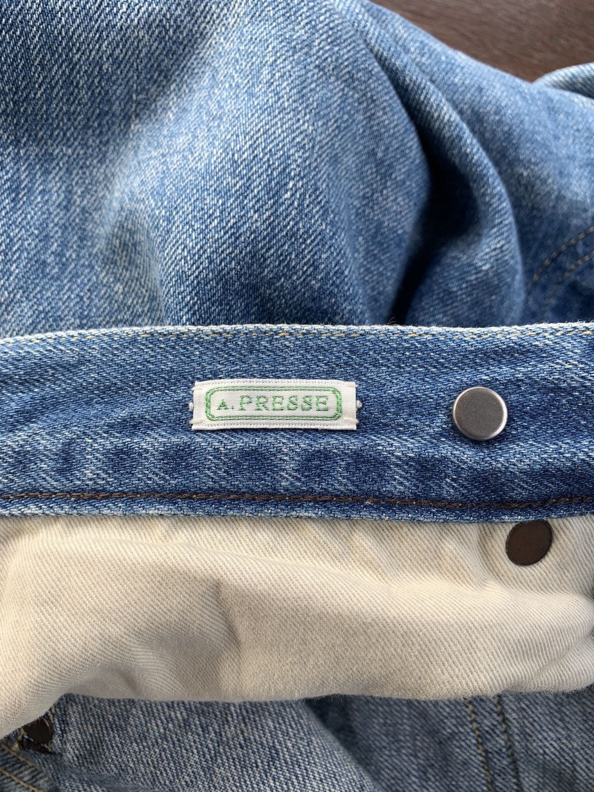 A.PRESSE A. presse Japan selvedge buckle back washed denim pants Size US 31 - 6 Thumbnail