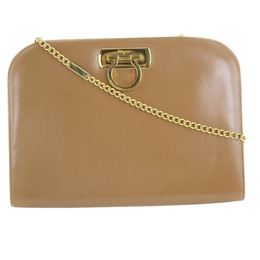 Salvatore Ferragamo Brown Leather Shoulder Bag (Pre-Owned) Size ONE SIZE - 1 Thumbnail