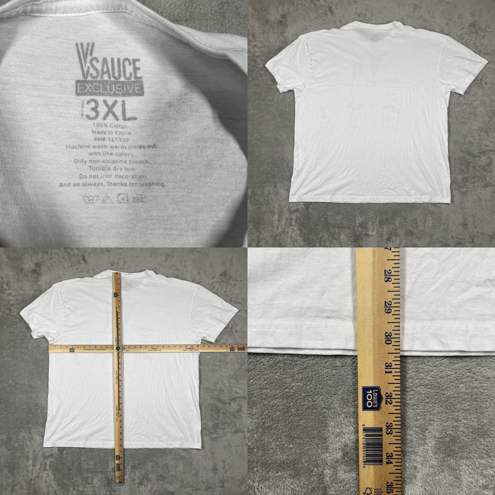 Vintage VSauce Mens T-Shirt 3XL White Cotton Graphic Print Coat Scientist Logo Crew Neck Short Sleeve Shirt Regular Fit Size US XXL / EU 58 / 5 - 8 Thumbnail