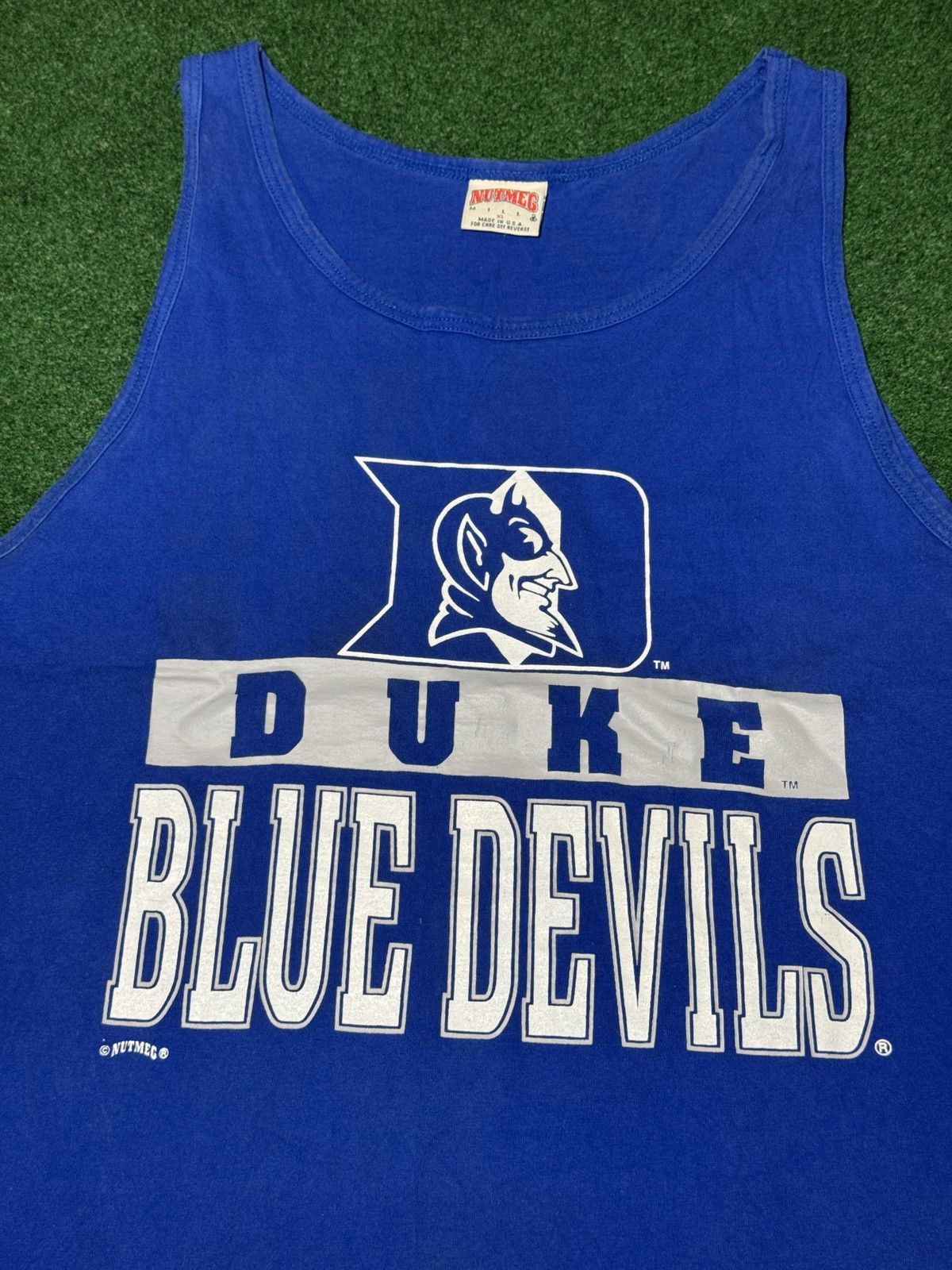 Nutmeg × Vintage Vintage 90s Duke Blue Devils Nutmeg Mills College Tank Top Size US XL / EU 56 / 4 - 2 Thumbnail