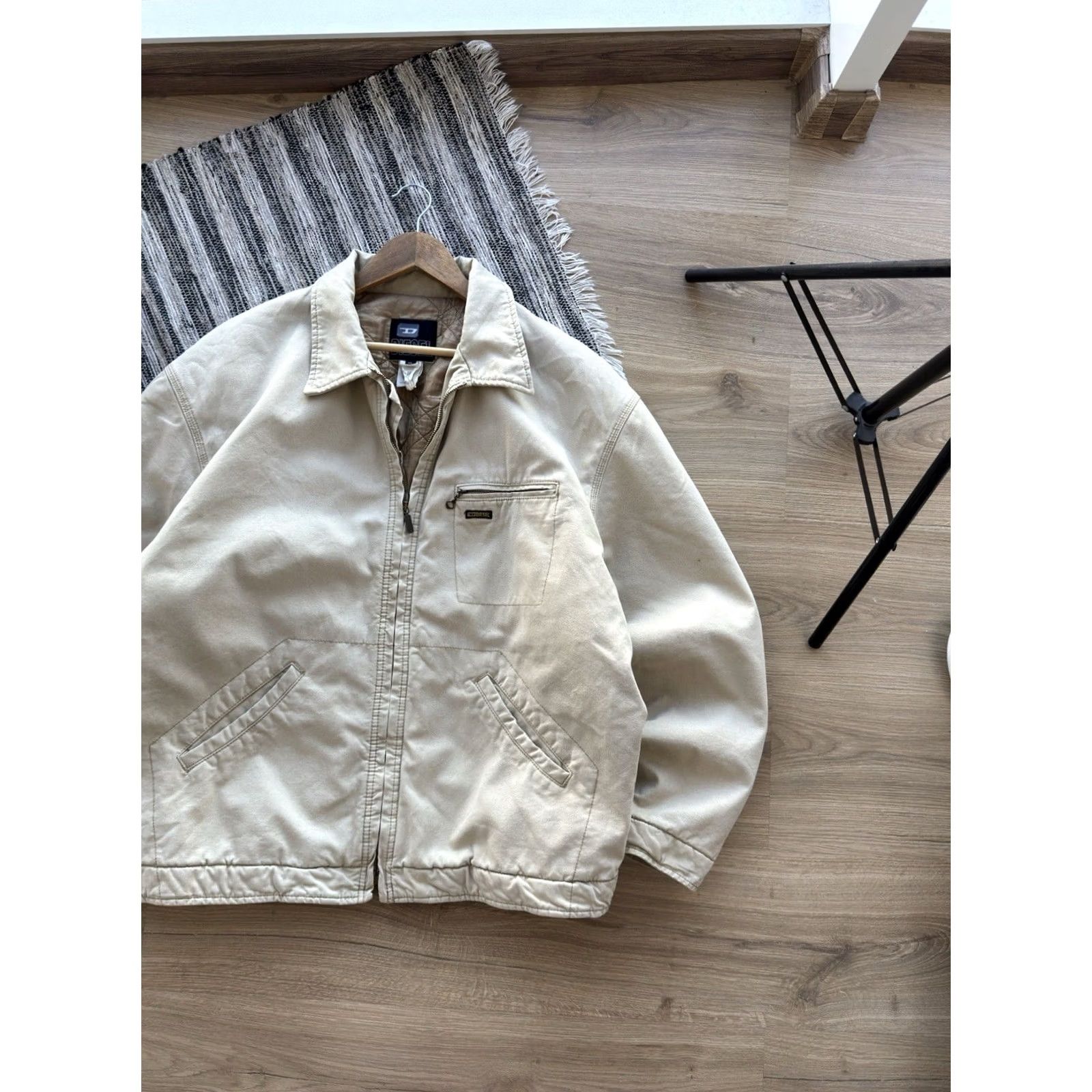 Diesel DIESEL VINTAGE DETROIT 90s BEIGE JACKET XL MEN Bomber Jacket Retro Streetwear Classic Denim Canvas Urban Punk 80s 90s USA Mens Size US XL / EU 56 / 4 - 2 Thumbnail