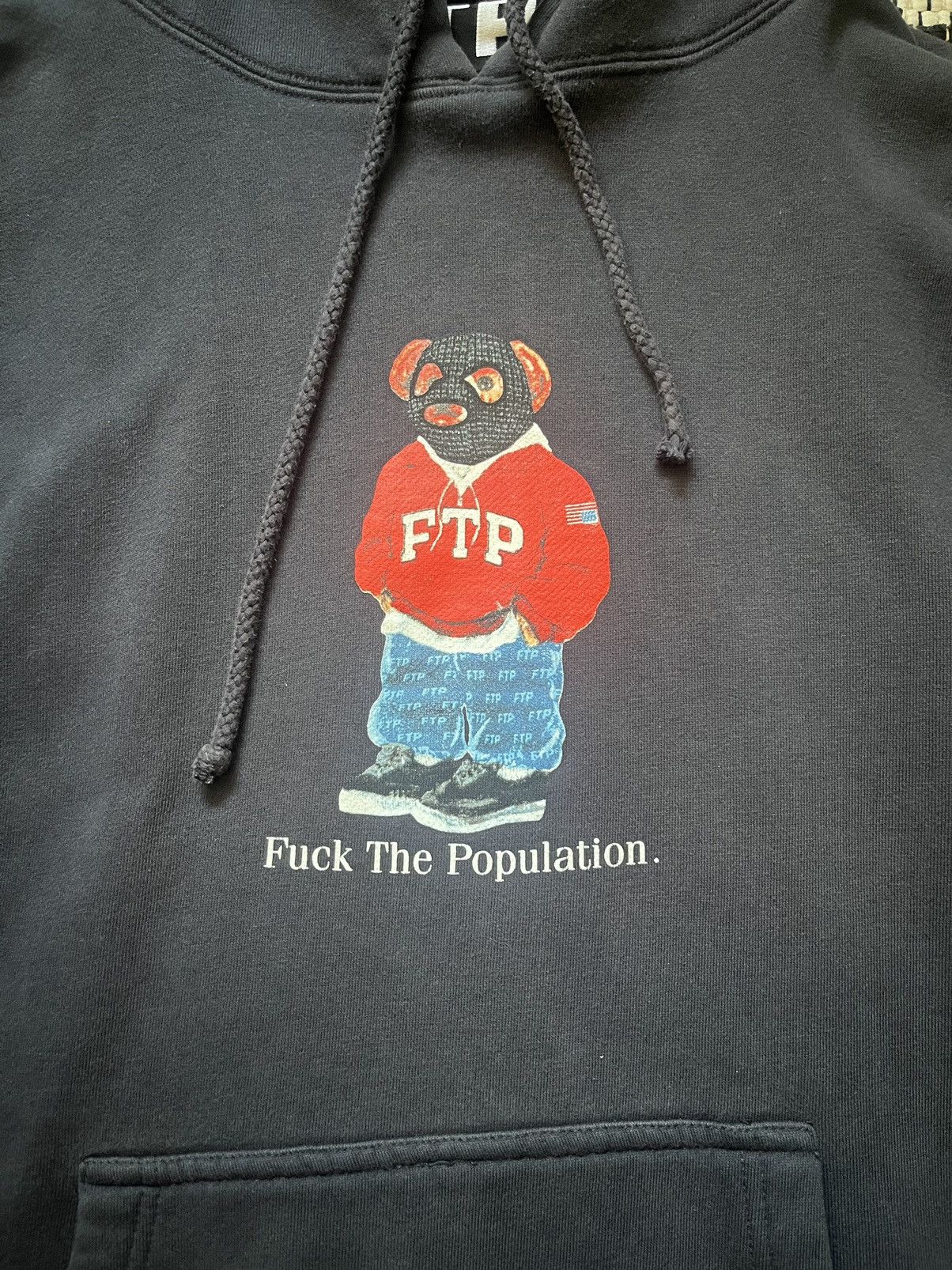 Fuck The Population FTP polo bear hoodie Grailed