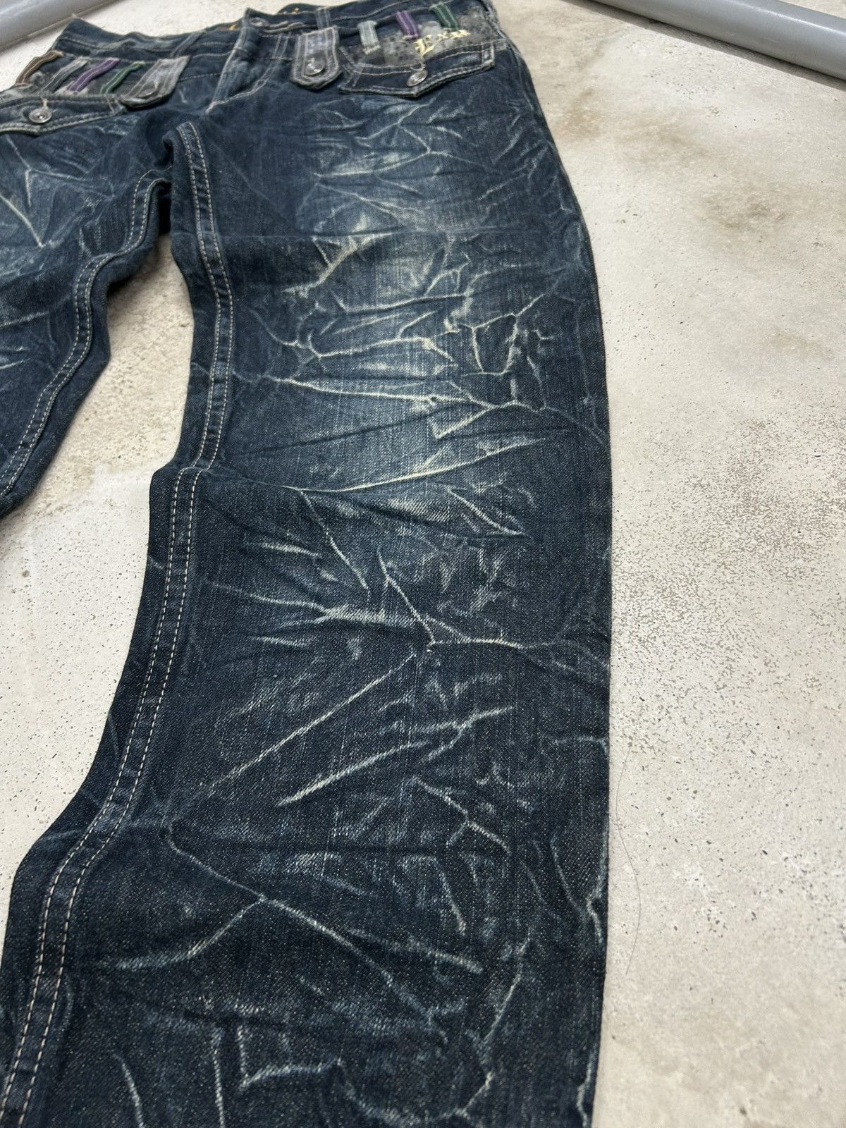 Japanese Brand Y2k Baggy Jeans Explosion Brand Clawn Marks Design Size US 30 / EU 46 - 5 Thumbnail