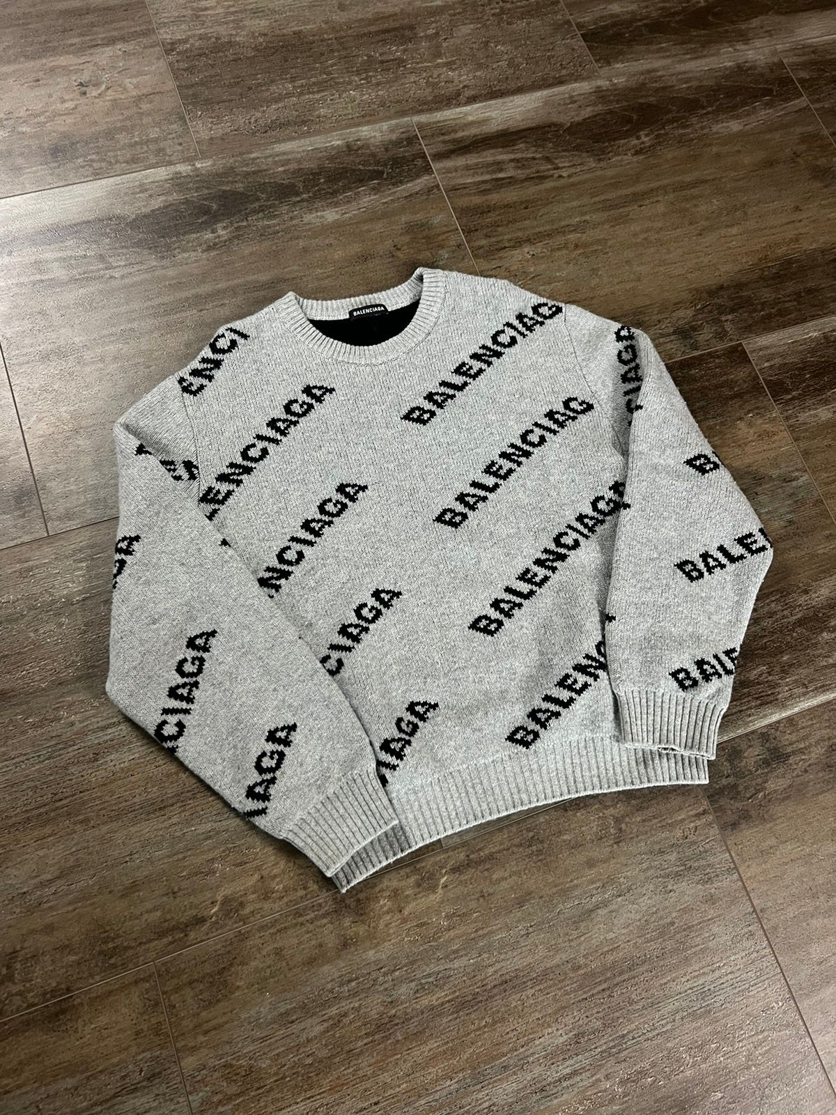 Pre-owned Balenciaga Sweater All Over In Grey