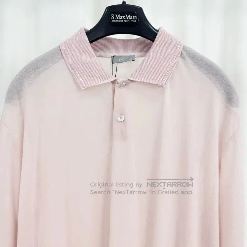 Dior Dior Long Sleeve Pink Embroidered Polo Shirt . Size US L / EU 52-54 / 3 - 3 Thumbnail