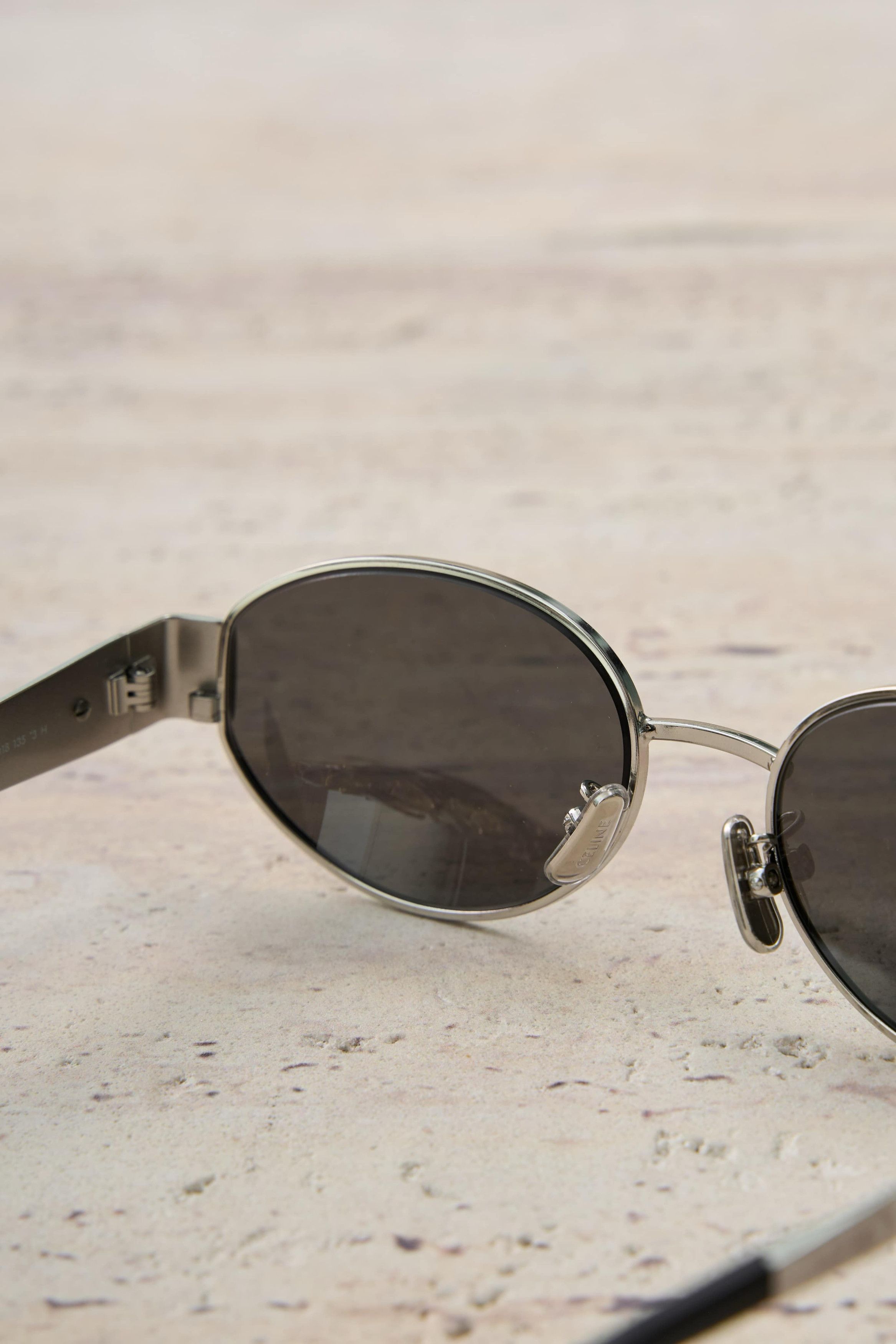 Celine CELINE Triomphe 01 Oval Sunglasses SILVER Size ONE SIZE - 3 Thumbnail