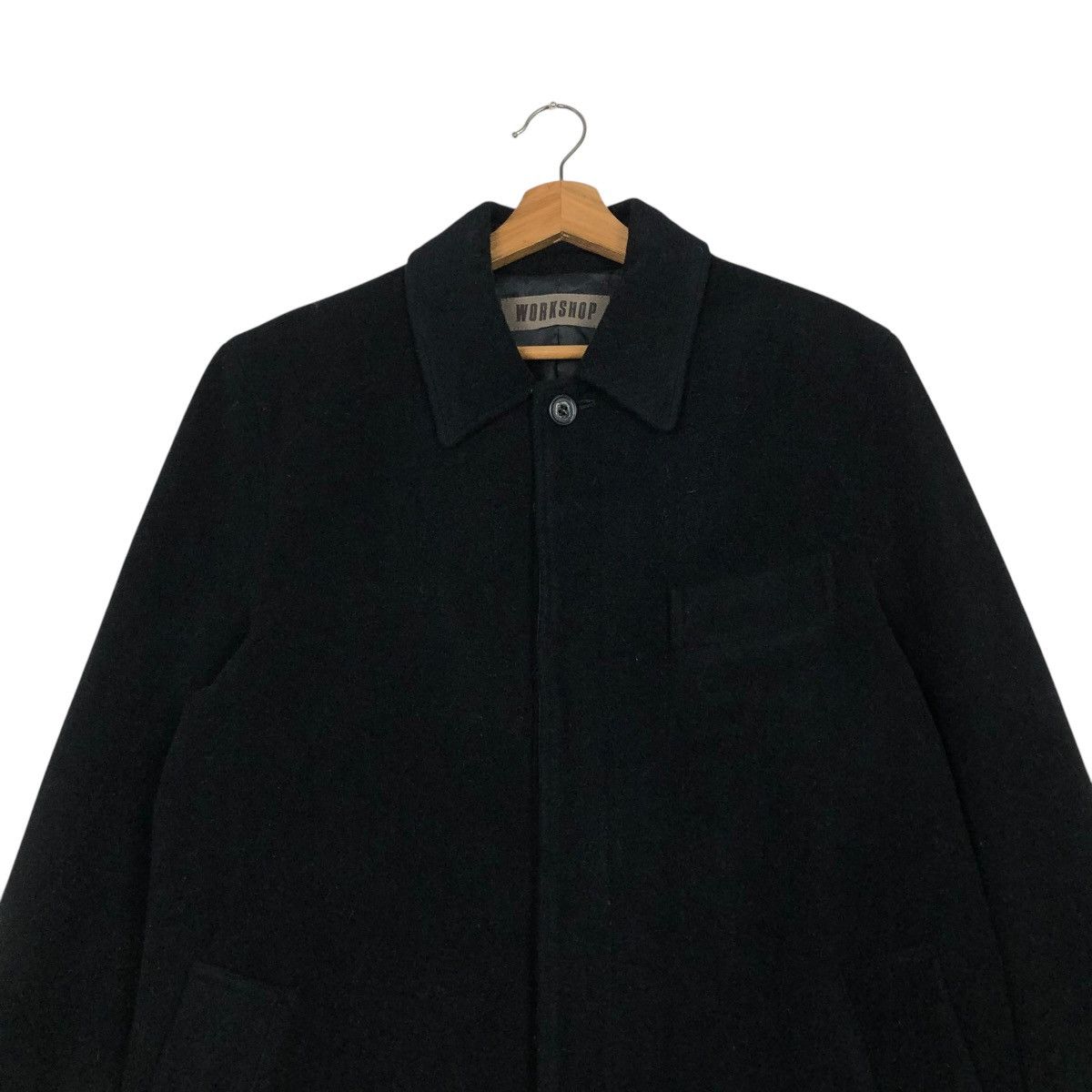 Yohji Yamamoto 🔥VINTAGE WOOL LONG JACKET WORKSHOP YOHJI YAMAMOTO RICH BLACK Size US M / EU 48-50 / 2 - 4 Thumbnail