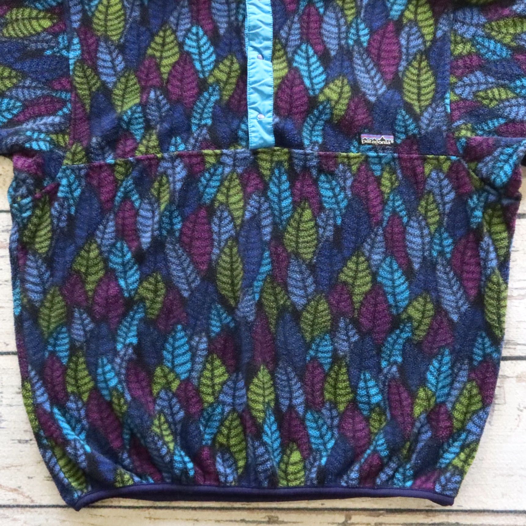 Patagonia Vintage Patagonia Snap-T Fleece Leaf Pattern Pullover XS XL Blue USA 10204 Mens Size US XL / EU 56 / 4 - 3 Thumbnail