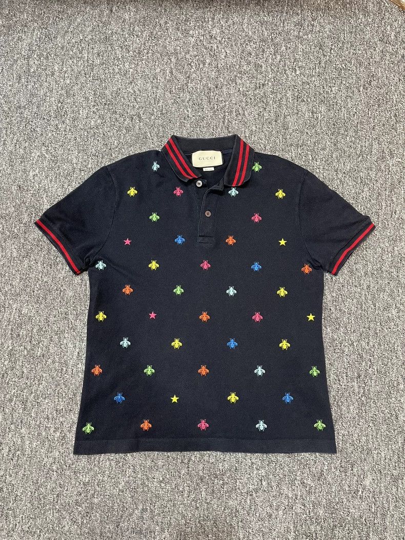 Gucci Gucci Little bee full logo short-sleeved polo shirt T-shirt Size US M / EU 48-50 / 2 - 1 Thumbnail